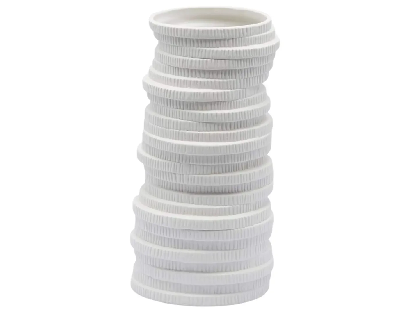 Edg Vase Scheiben Matt Weiss H: 31 cm | Schubiger Möbel
