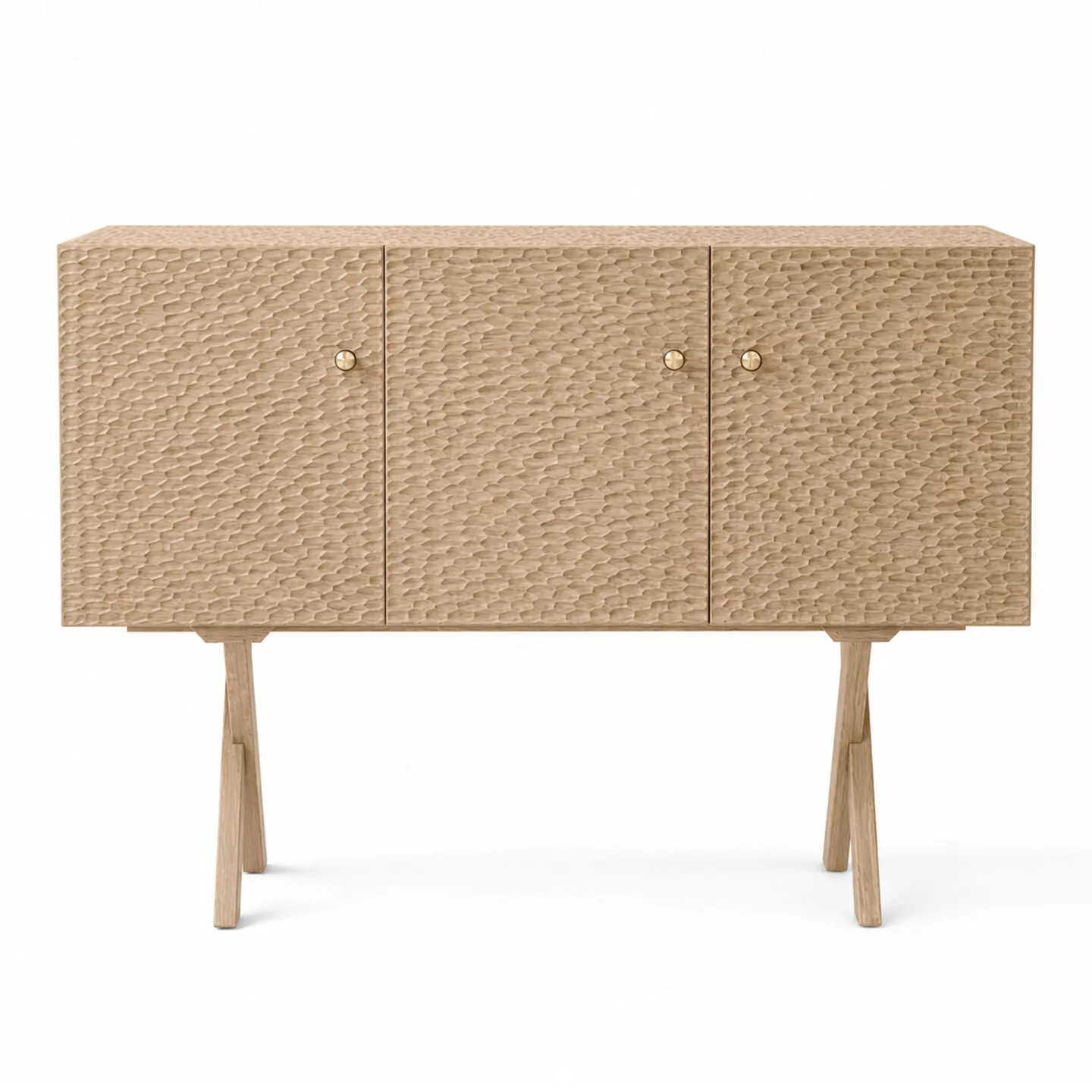 Zanat - Touch Sideboard, 3 doors/Massivt trä, Vitoljad ek 129 cm - Skänkar och sideboards - Studioilse - Träfärgad - Trä