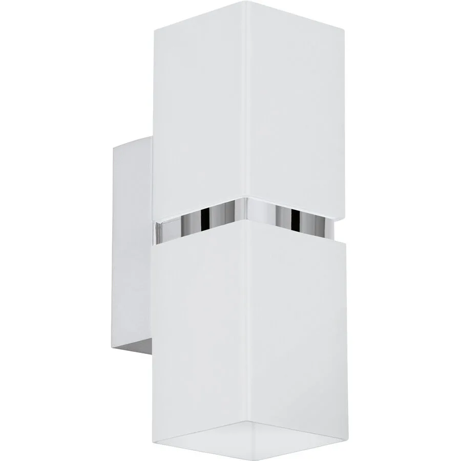 Eglo Wandlampe Passa Weiss/Grau Stahl 17 cm - Farbe: chrom/weiss