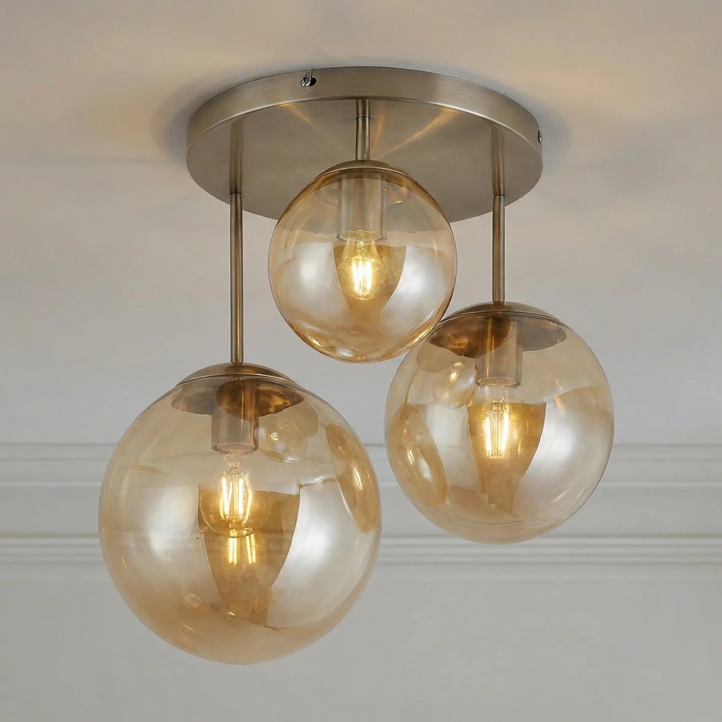 Teeja Cluster Deckenleuchte Amber - Lindby - Wohnzimmer - Modern - Glas - Mehrflammig