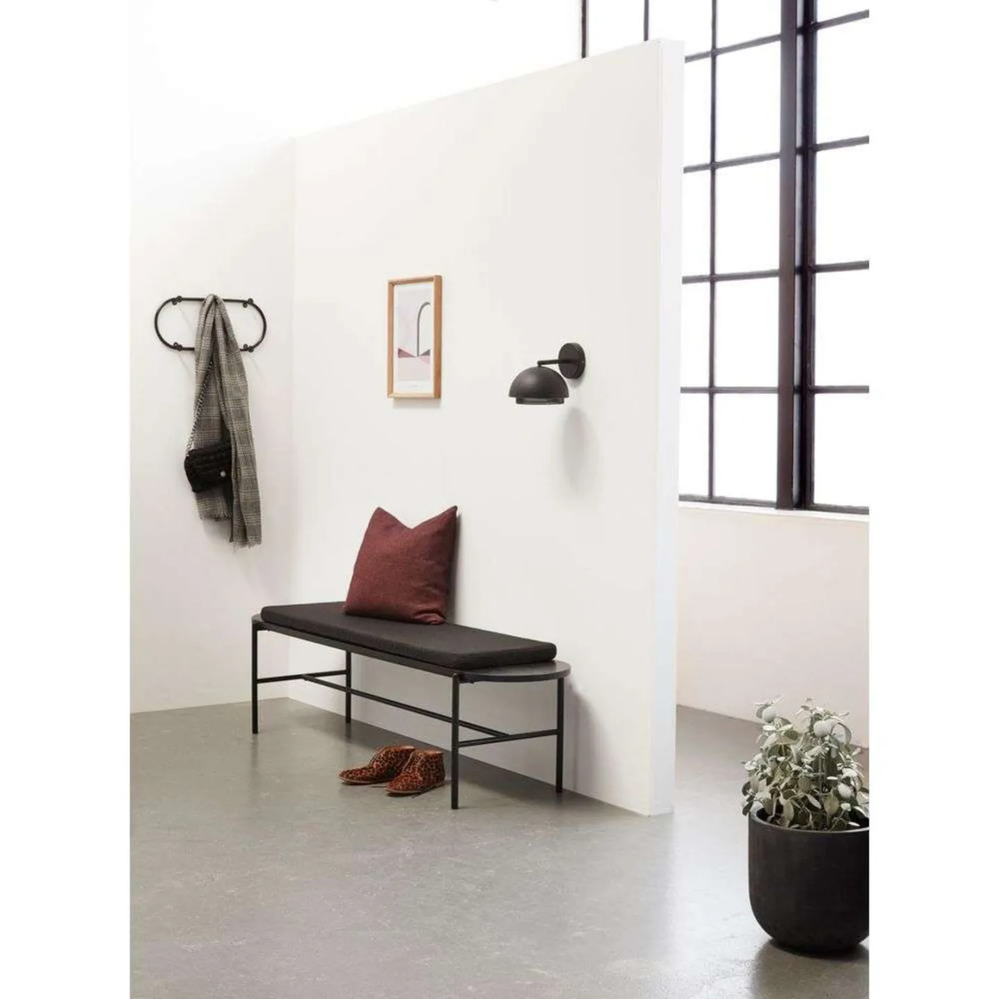 Edge Wandleuchte Black - Hübsch - Wohnzimmer - Metall