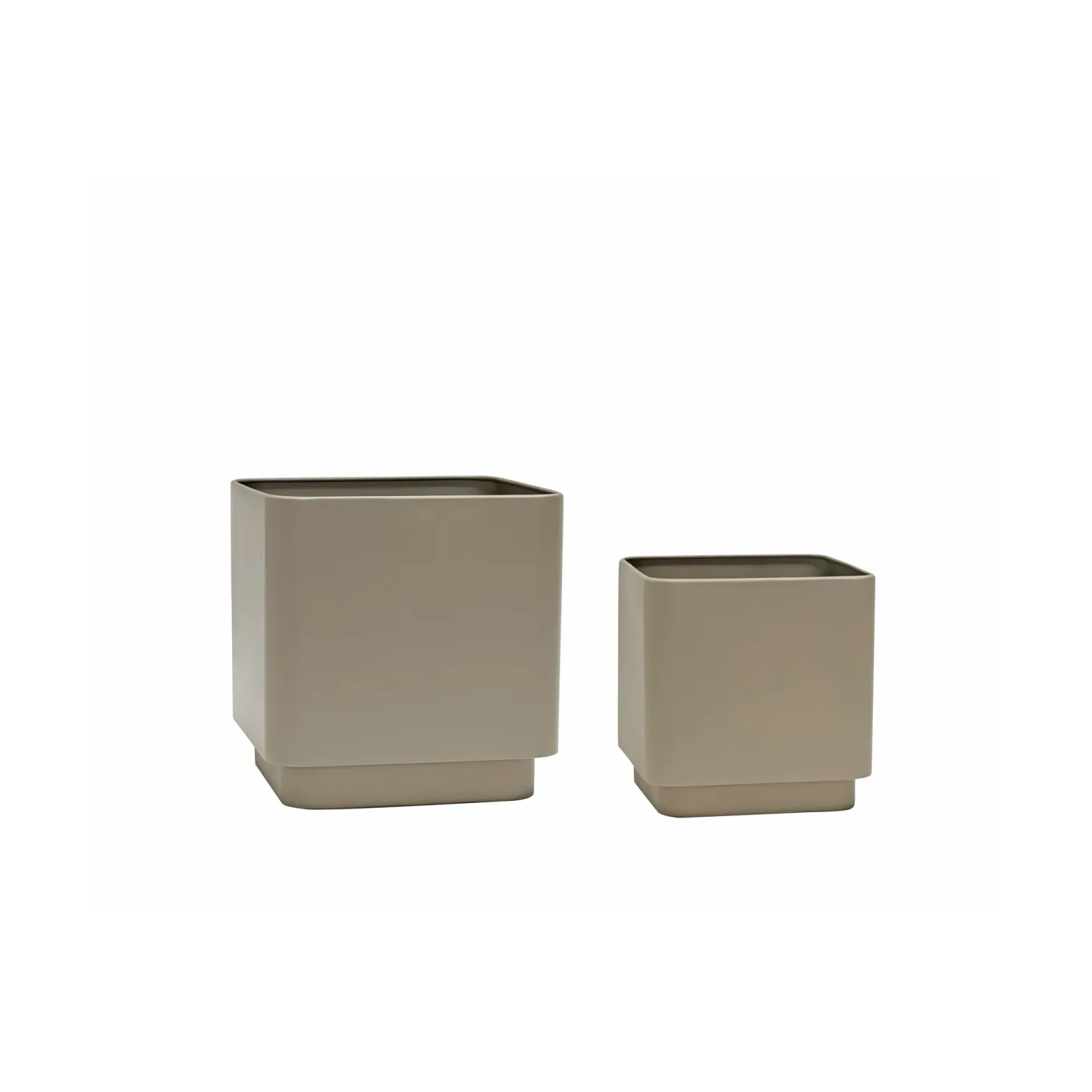 Hübsch Cube Blumentopf Set 2 Teile Brown