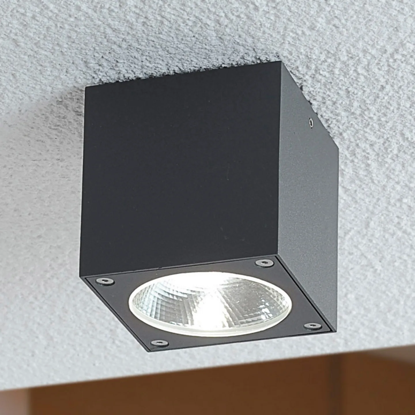 Cordy LED Außen Spotlight Graphite - Lucande - Badezimmer - Modern - Metall - Eckig