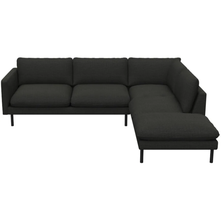 Sofa Valentino Grau Stoff 222 cm 262 cm