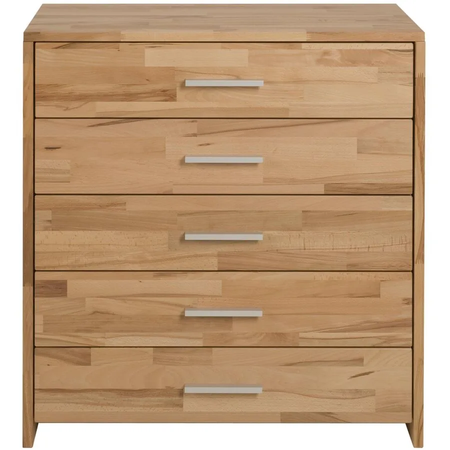 Modular Kommode Frederik Natur, Silber Kernbuche, Metall Massivholz B 78 H 87 cm