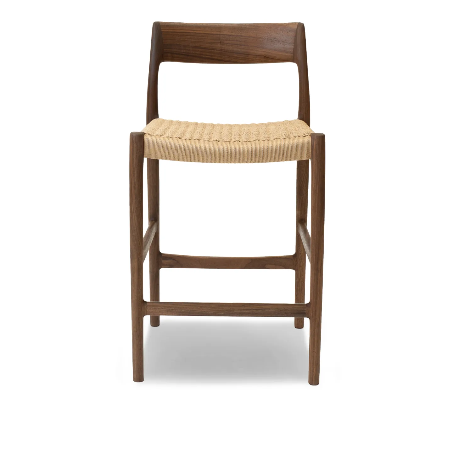 J.L. Møller - Model 77C counter chair Walnut, Oil, Natural Rope - Barstolar - Niels Otto Møller - Beige - Papper/Trä