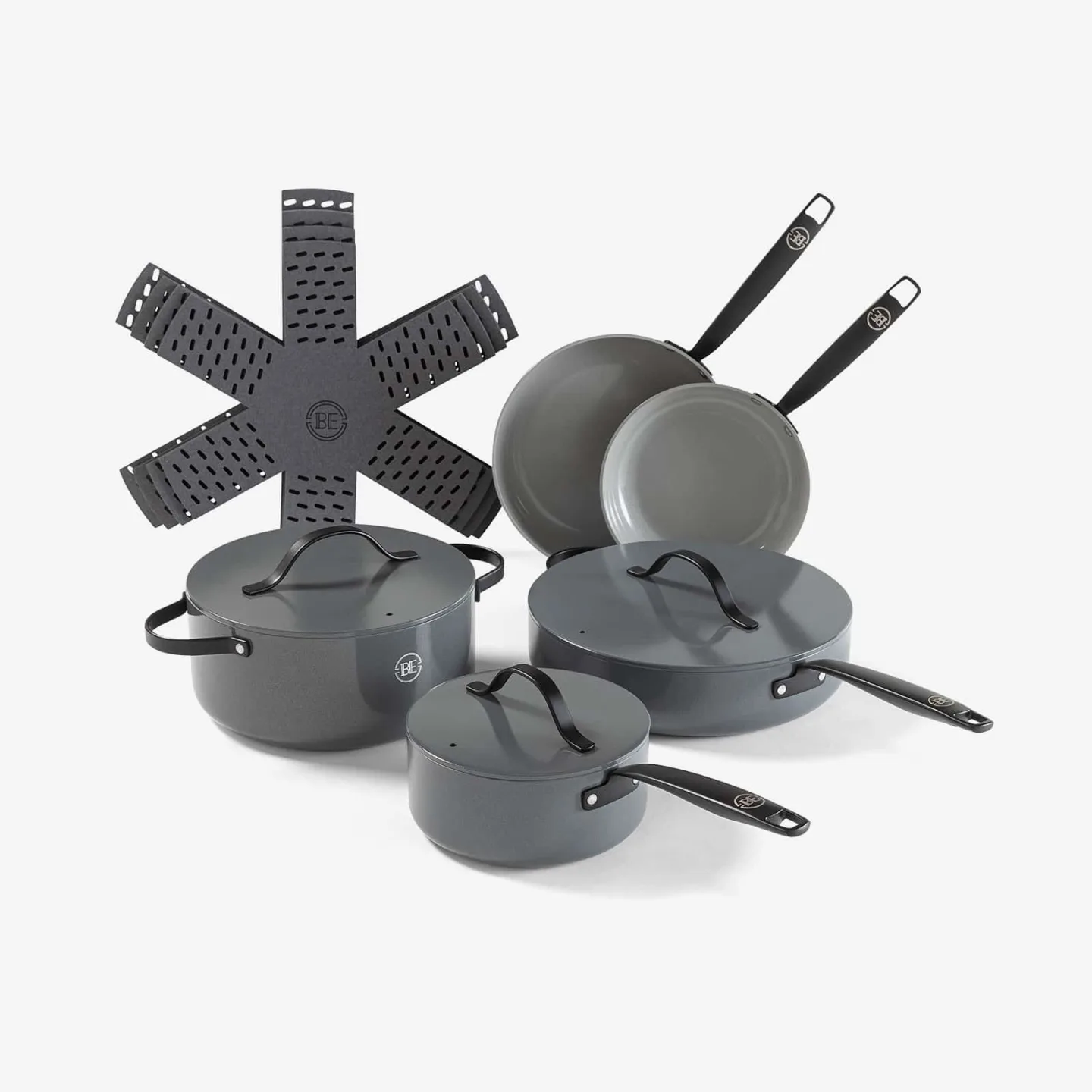 BE Living Essential Grytesett 12 deler - Metallisk Grå