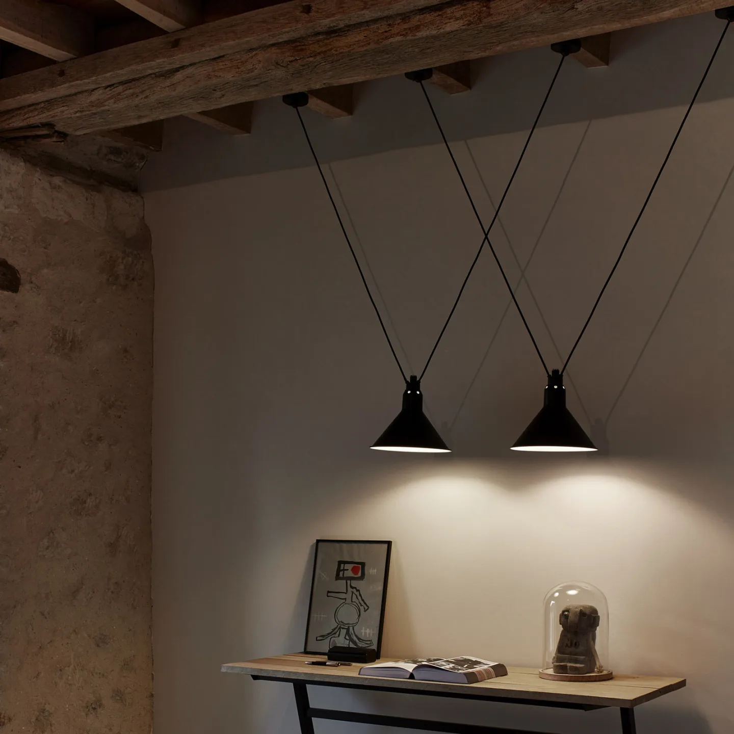 324 XL Pendelleuchte Conic Black - Lampe Gras - Wohnzimmer - Metall