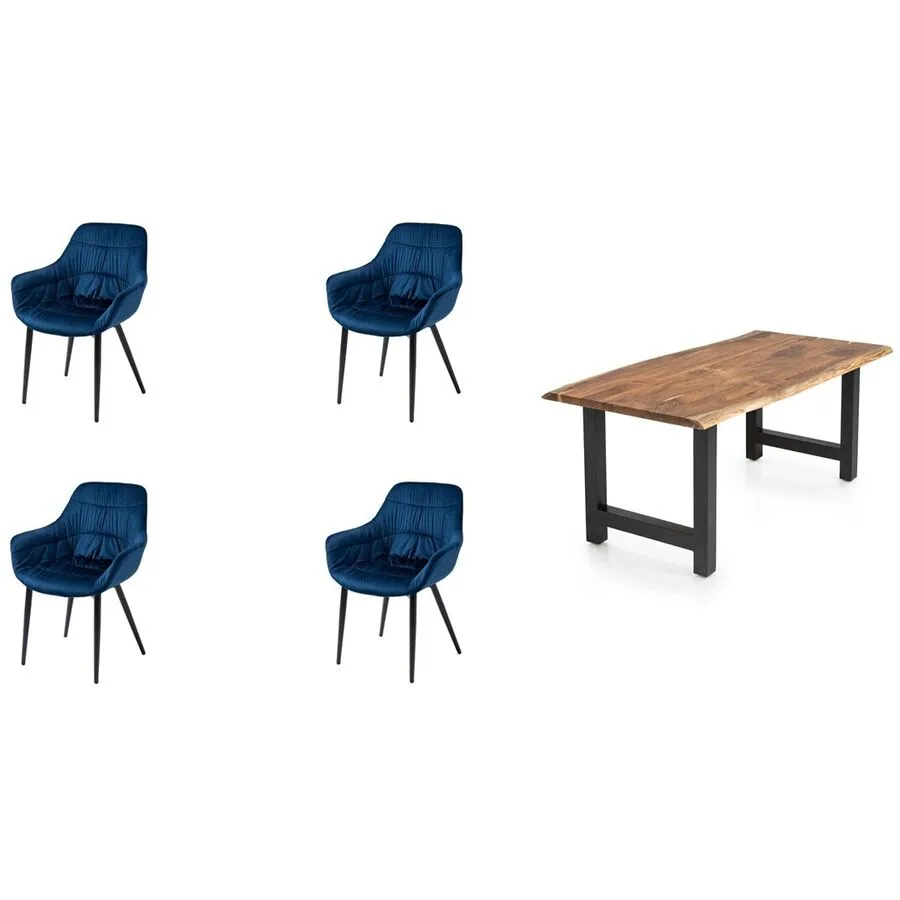 Essgruppe Eats natur Akazie/Samt B 160 T 85 cm 4