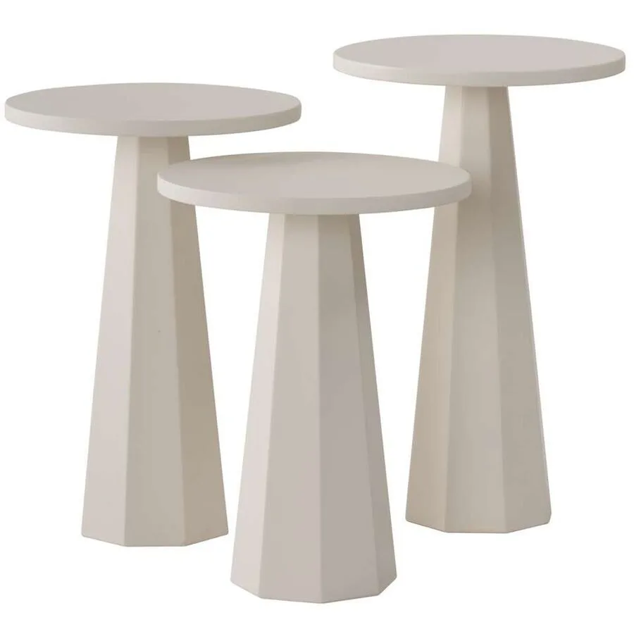 Beistelltisch 3er-Set Georis Weiss MDF 35 cm