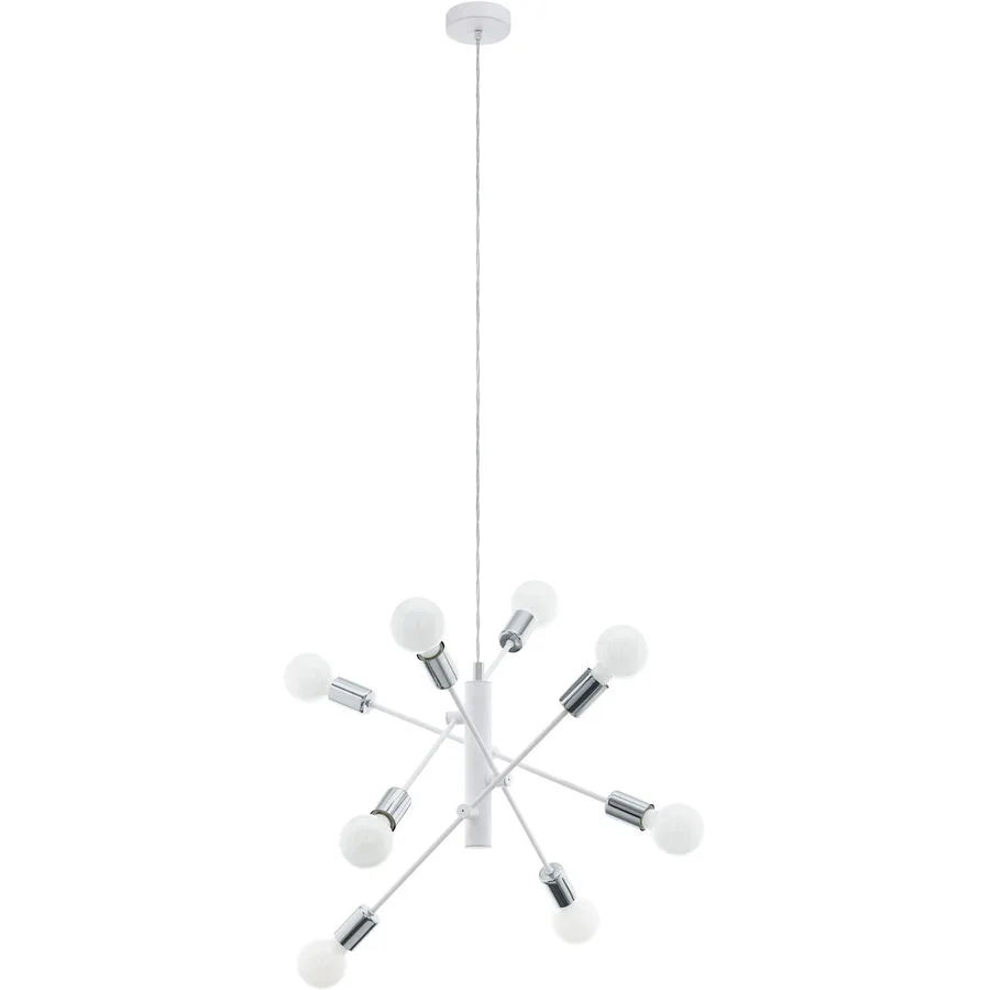 Eglo Pendellampe Gradoli Weiss/Grau Stahl 110 cm - Farbe: weiss/chrom