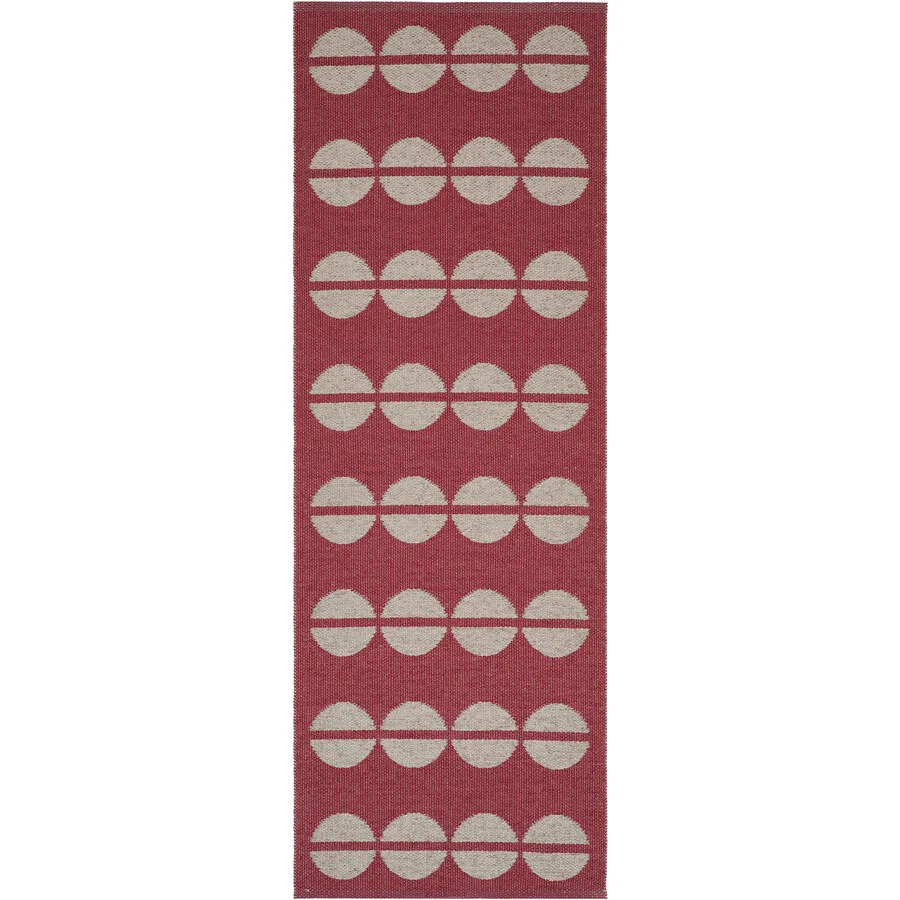 HORREDSMATTAN Outdoor-Teppich Bastian rot Tupfenmuster Phthalatfreies PVC 90%, Polyester 10% 150 x 200 cm
