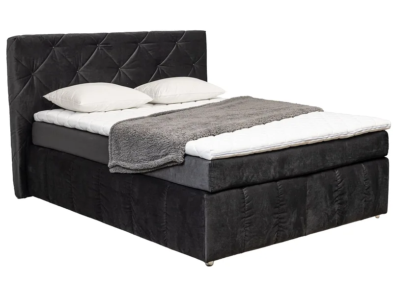 Boxspringbett MEEMO grau 180x200cm halbfest