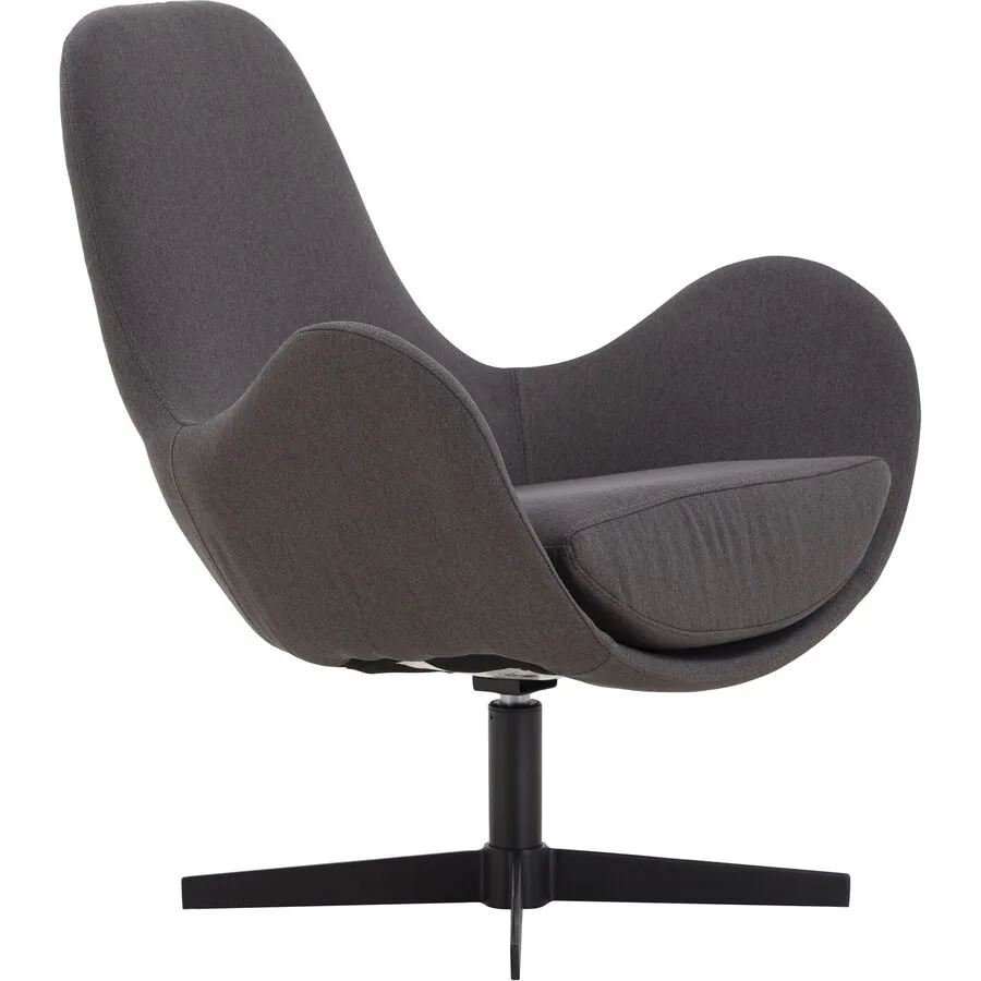 Sessel Calvin Dunkelgrau, Schwarz Stoff, Metall B 72 T 69 H 85 cm