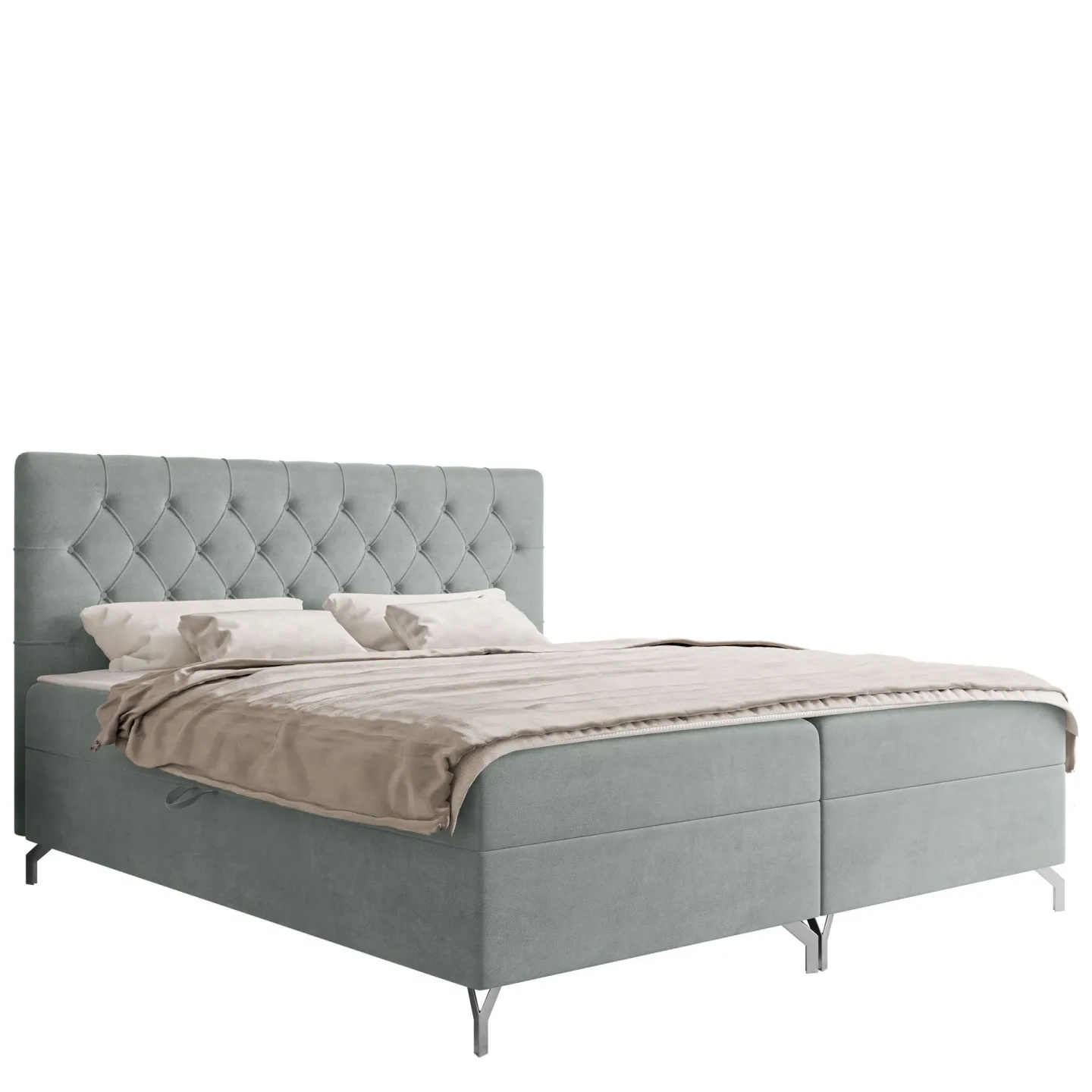 Mavik Sängpaket Kontinentalsäng med förvaring 160x200 cm - grå