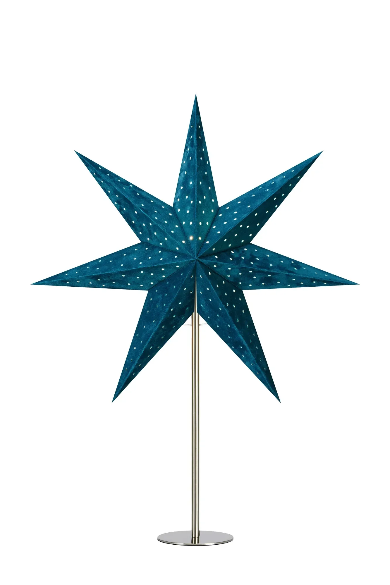 Velours Tischstern Blau