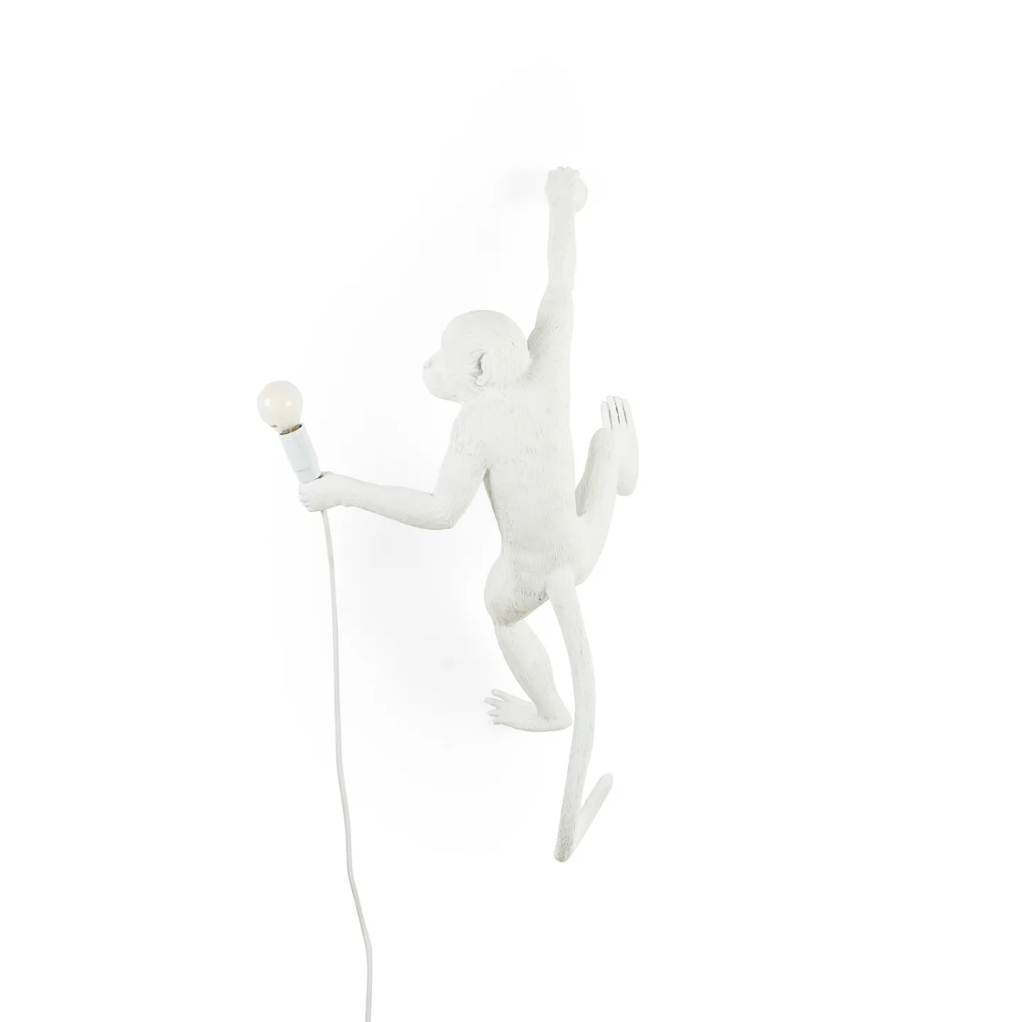 Monkey Hanging Wandleuchte Right Weiß - Seletti Monkey Lamp - Wohnzimmer - Design - Kunststoff