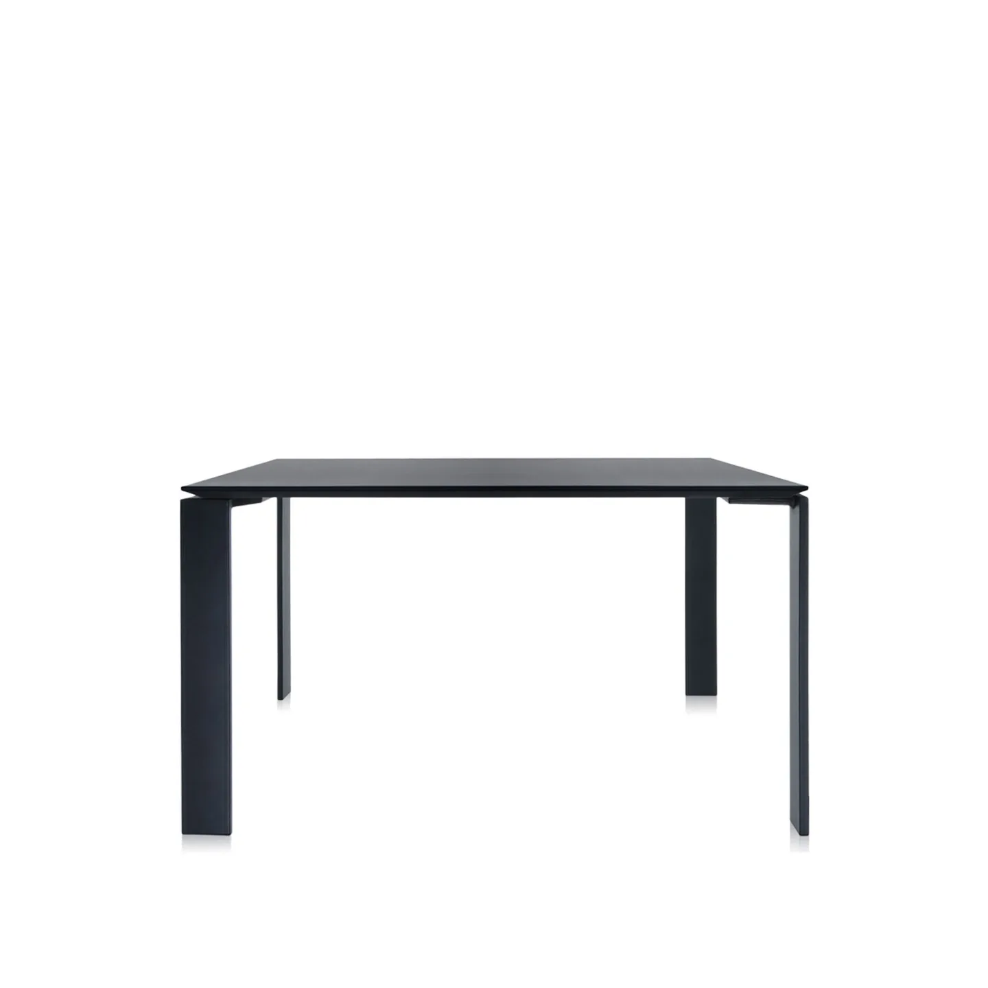 Kartell - Four Table 4525 128x128, Black/Black, Scratch-Proof Laminate - Matbord - Ferruccio Laviani - Svart - Laminat/Metall