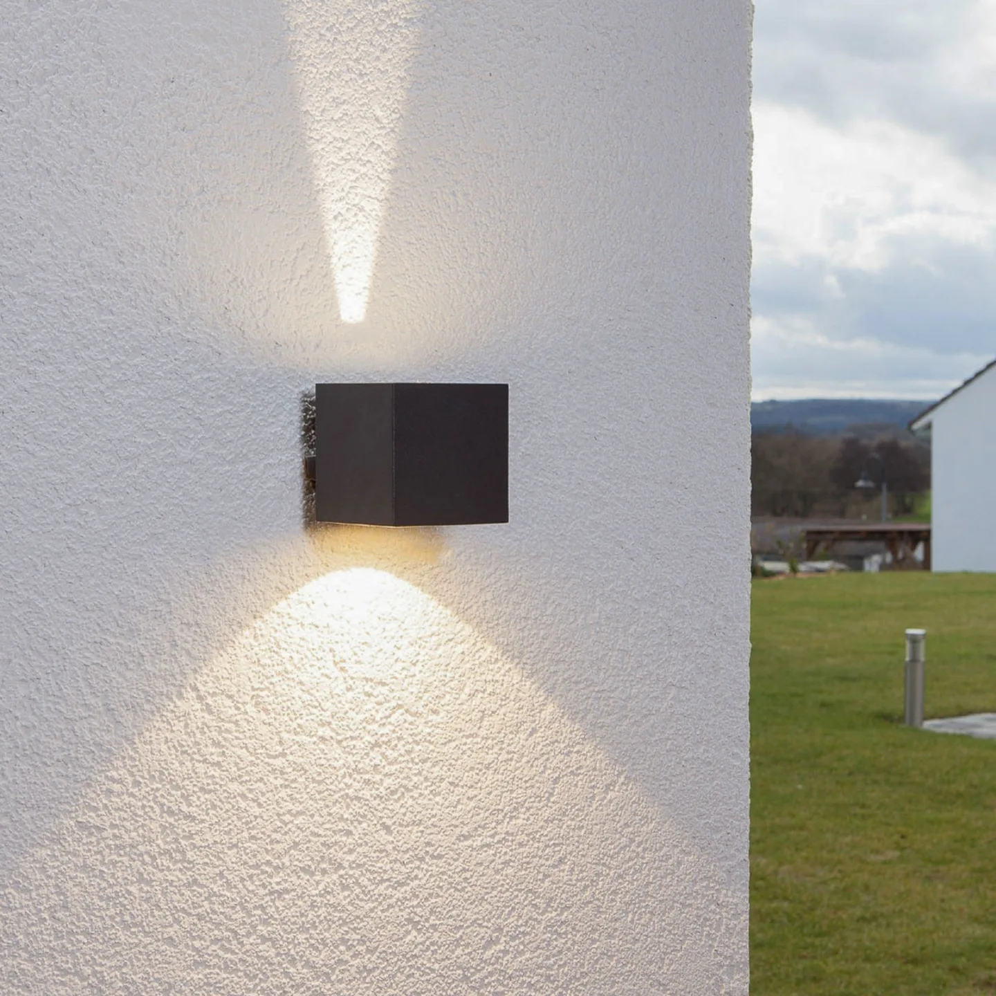 Jarno Außenwandleuchte Graphite - Lucande - Balkon - Modern - Metall - Eckig