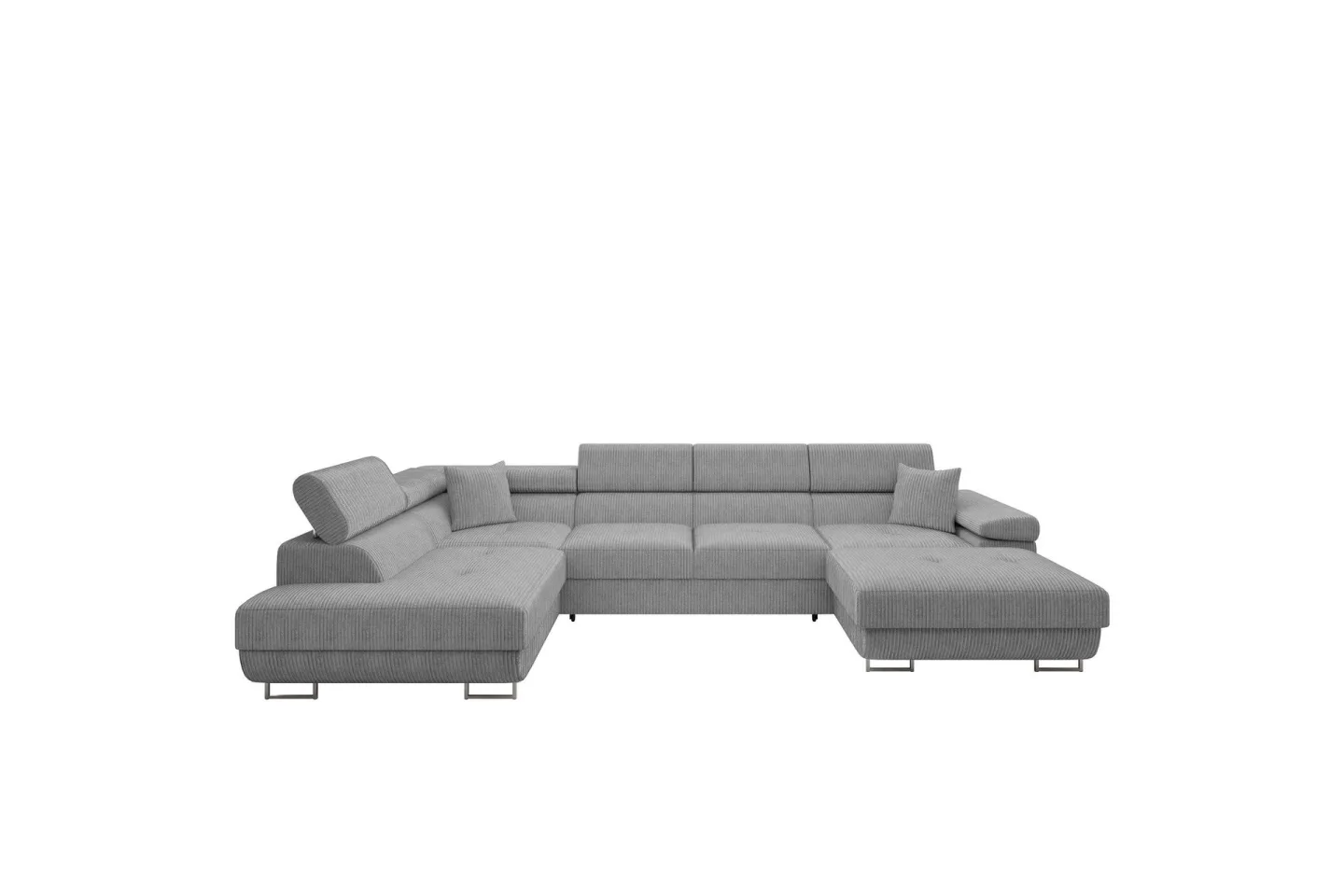 Gabina Soffa med Divan och Schäslong 4-sits - Ljusgrå