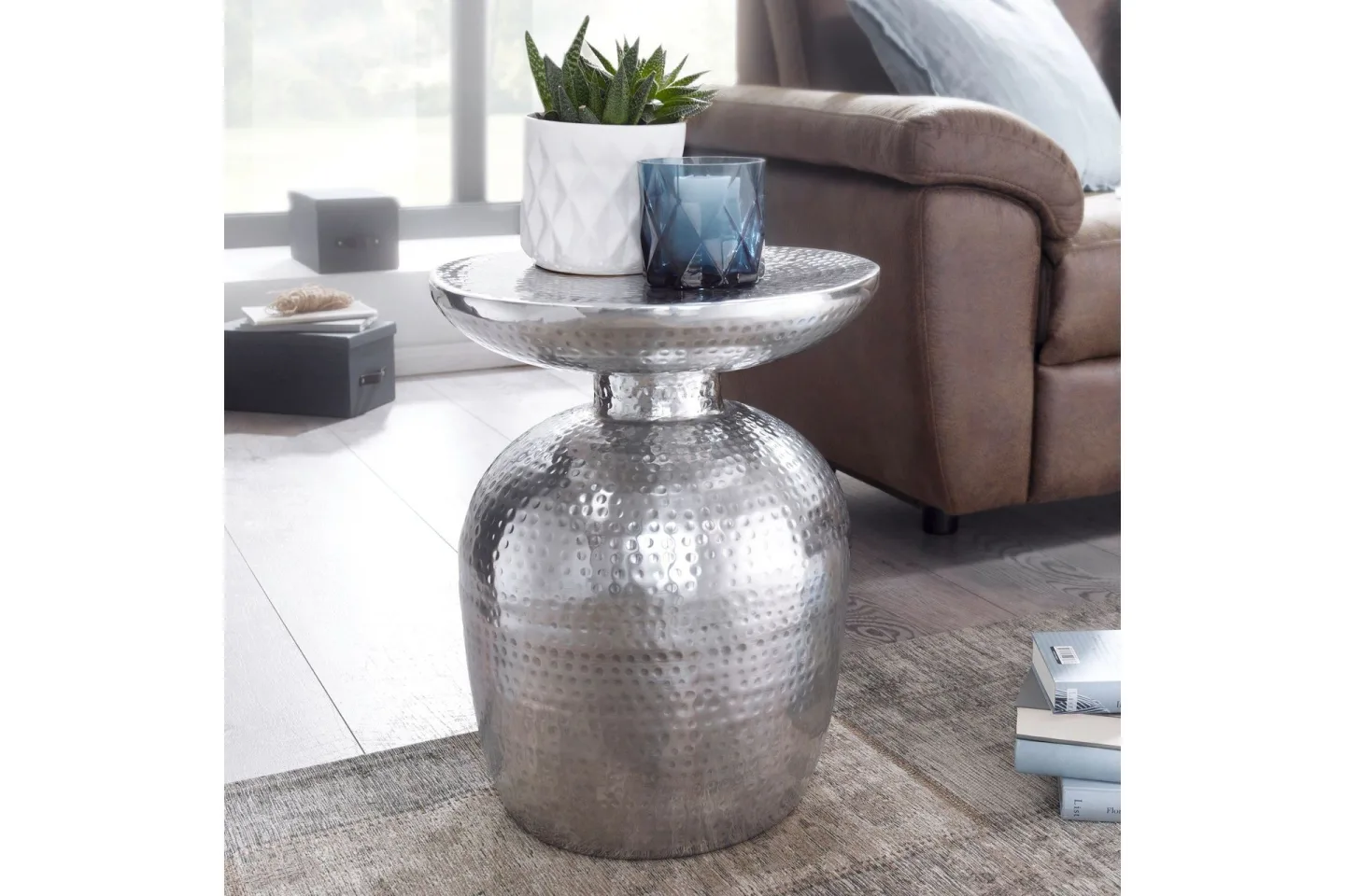 Leshun Sidobord 37 cm - Silver
