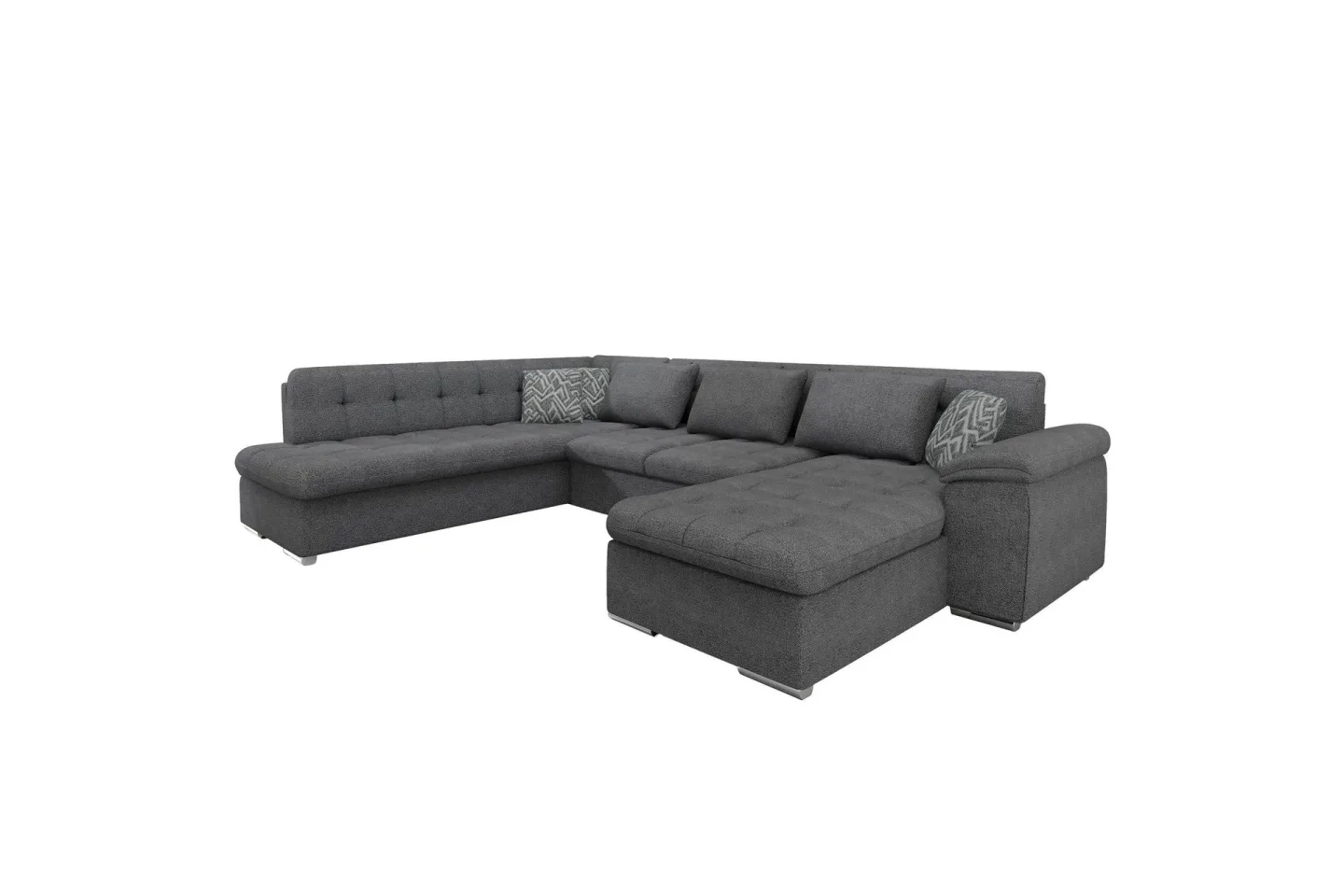 Dynir Soffa med Divan och Schäslong 4-sits - Mörkgrå/Ljusgrå