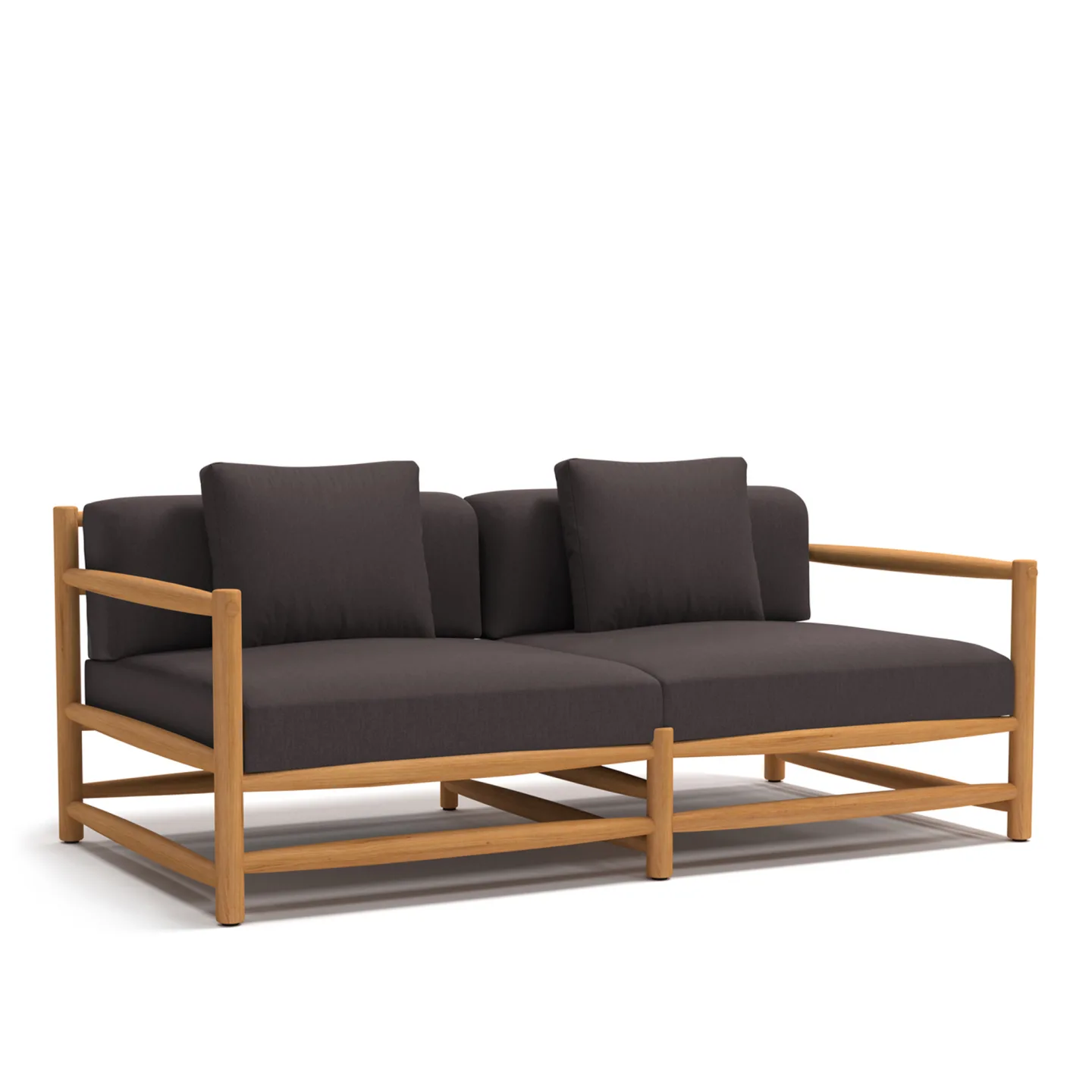 Skargaarden - Saltholm Sofa Teak, Cushion - Greyish Brown Southend - Soffor utomhus - Studio Norrlandet - Trä/Textilmaterial/Skum