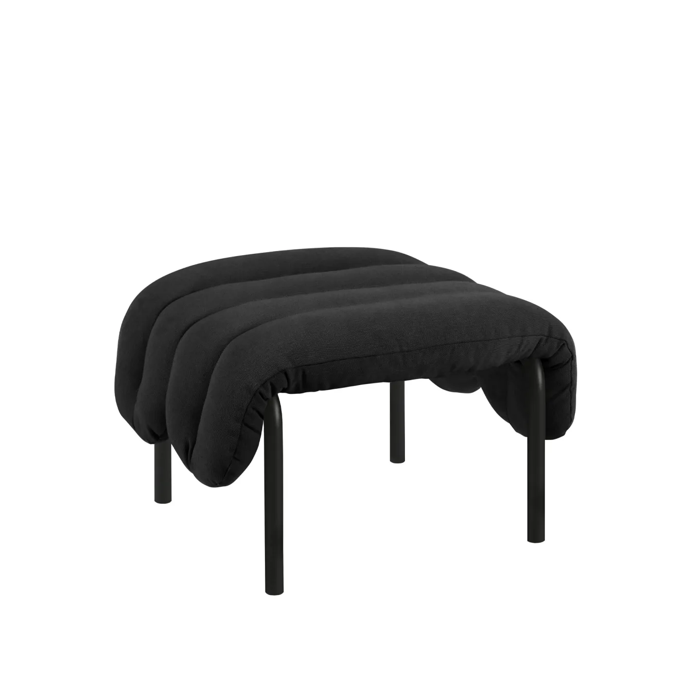 HEM - Puffy Ottoman - Anthracite/Black Grey - Fotpallar - Faye Toogood - Grå,Svart - Bomull/Naturmaterial/Metall/Skum/Plast