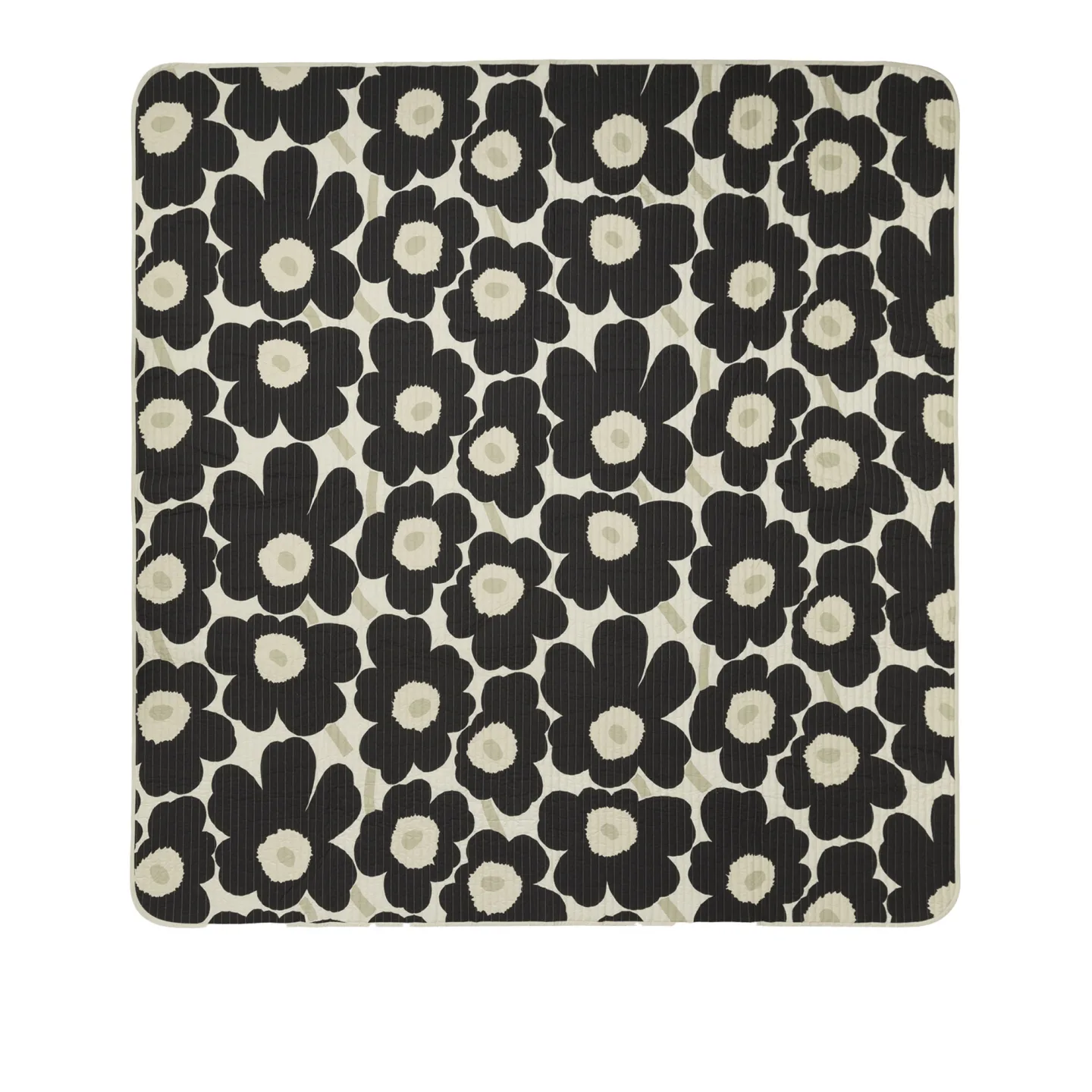 Marimekko - Unikko överkast 260x260 cm charcoal, sand - Sängöverkast