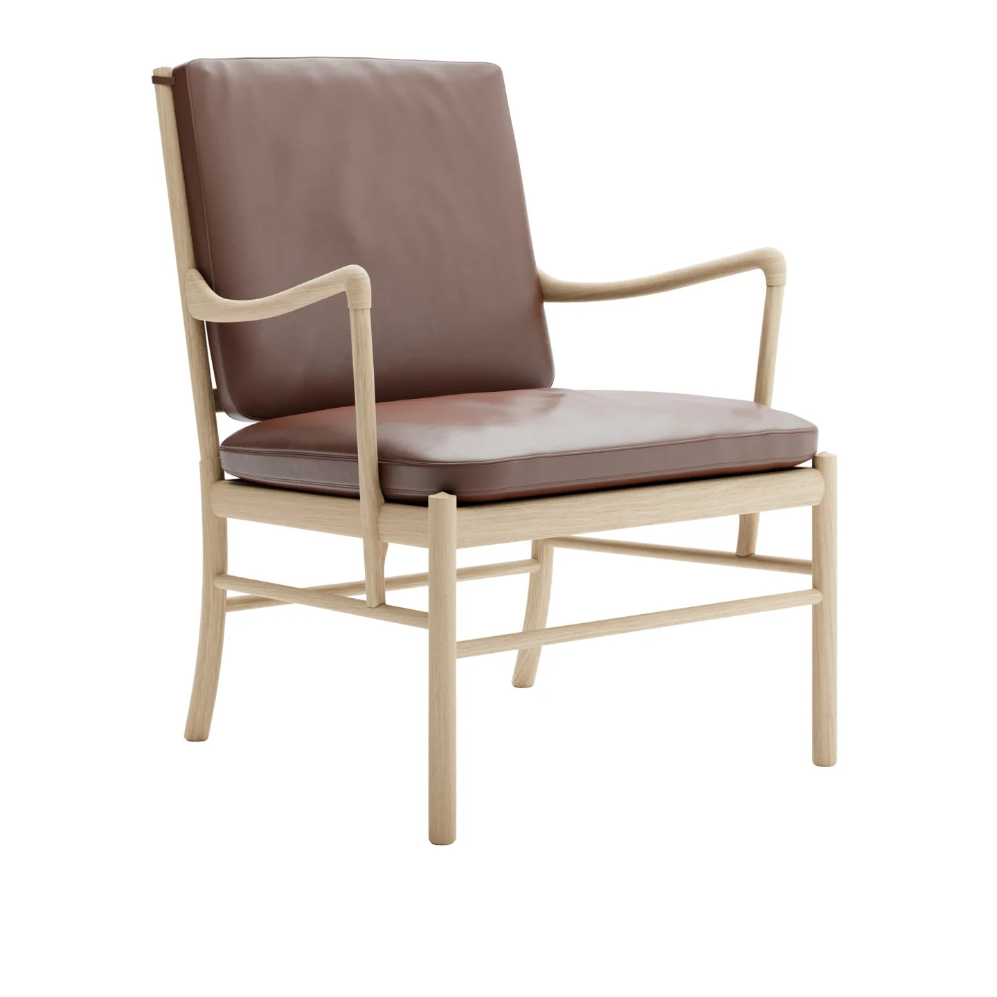 Carl Hansen - OW149 - Colonial Chair, Tvålad Ek, Lädergrupp C Sif - 92 - Fåtöljer - Ole Wanscher