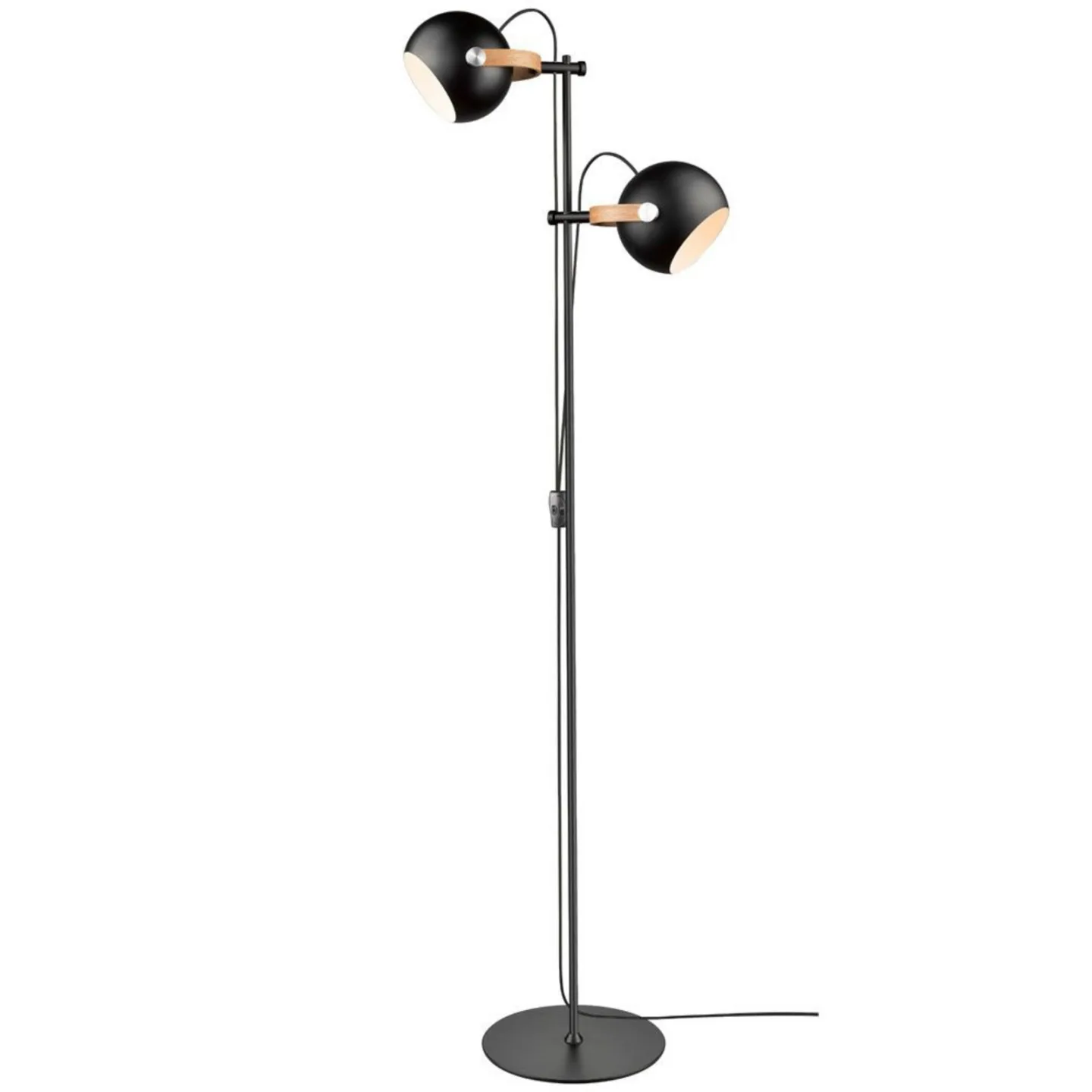 D.C Gulvlampe 2L Ø18 Black/Oak - Halo Design - Stue - Glass