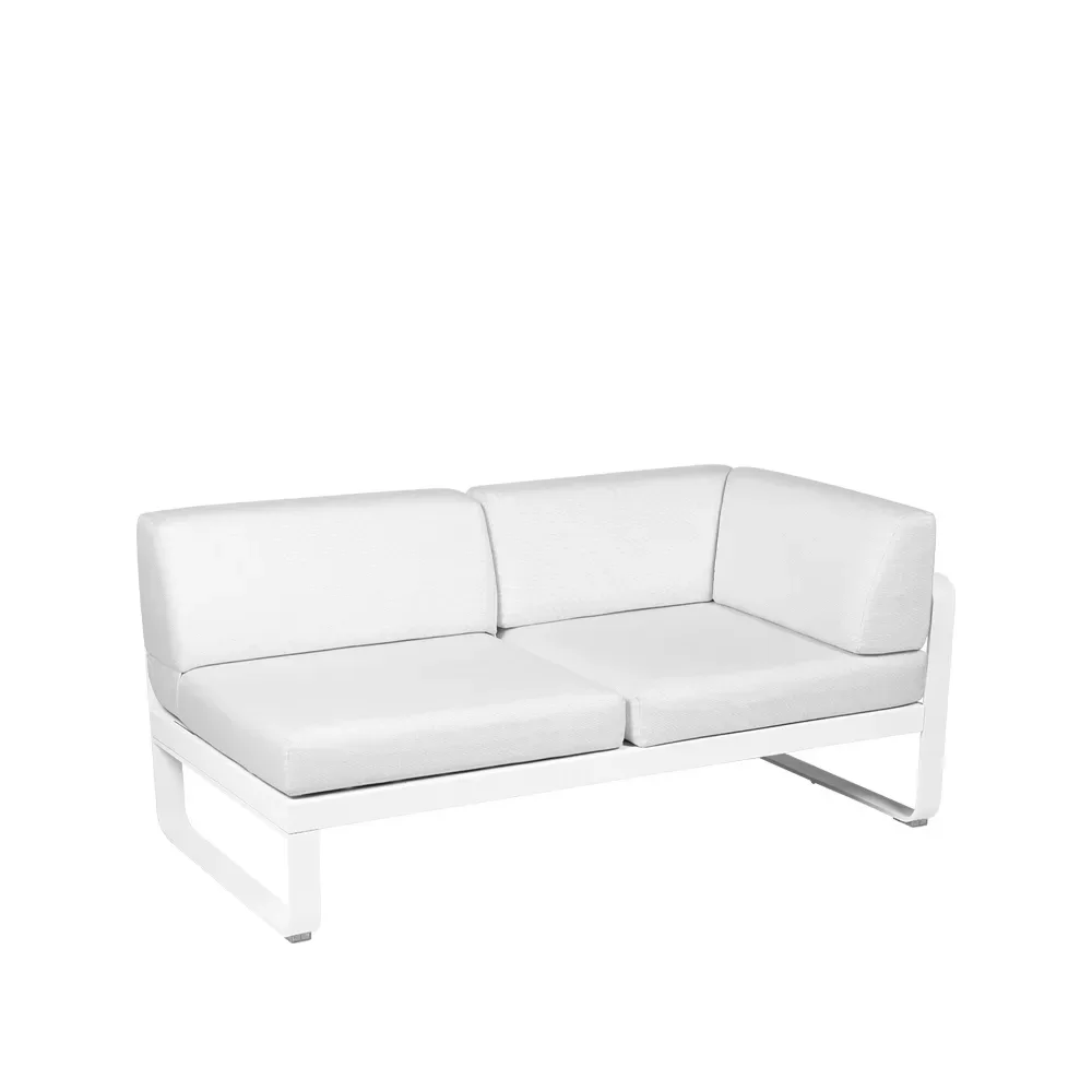 Fermob Bellevie Corner modulsoffa 2-sits Cotton white (vit), offwhite dyna, höger
