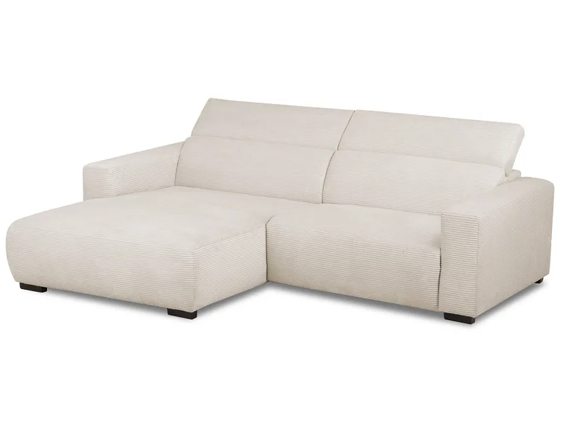 Ecksofa RENO Cord-Stoff cream