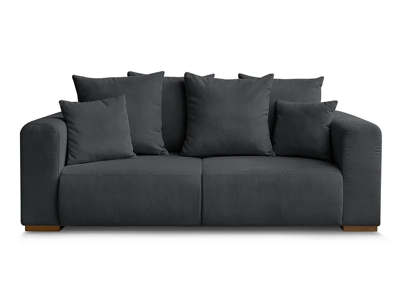 2er Sofa BOBOCHIC SIDONIE Cord-Stoff schwarz