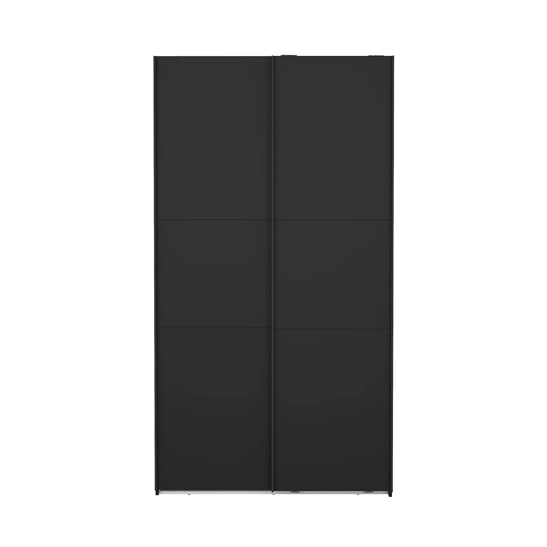 Como Schiebetürenschrank 2 Türen 120x220cm matt schwarz.