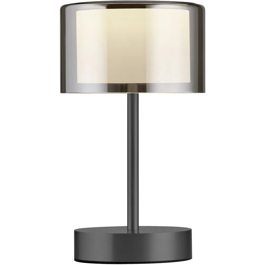 Designer-Tischlampe Bankamp Grand Smoke Akku schwarz dimmbar D 15 cm H 25 cm - LED - Lichtfarbe: Extra warmweiss - Material: Aluminium/Stahl -