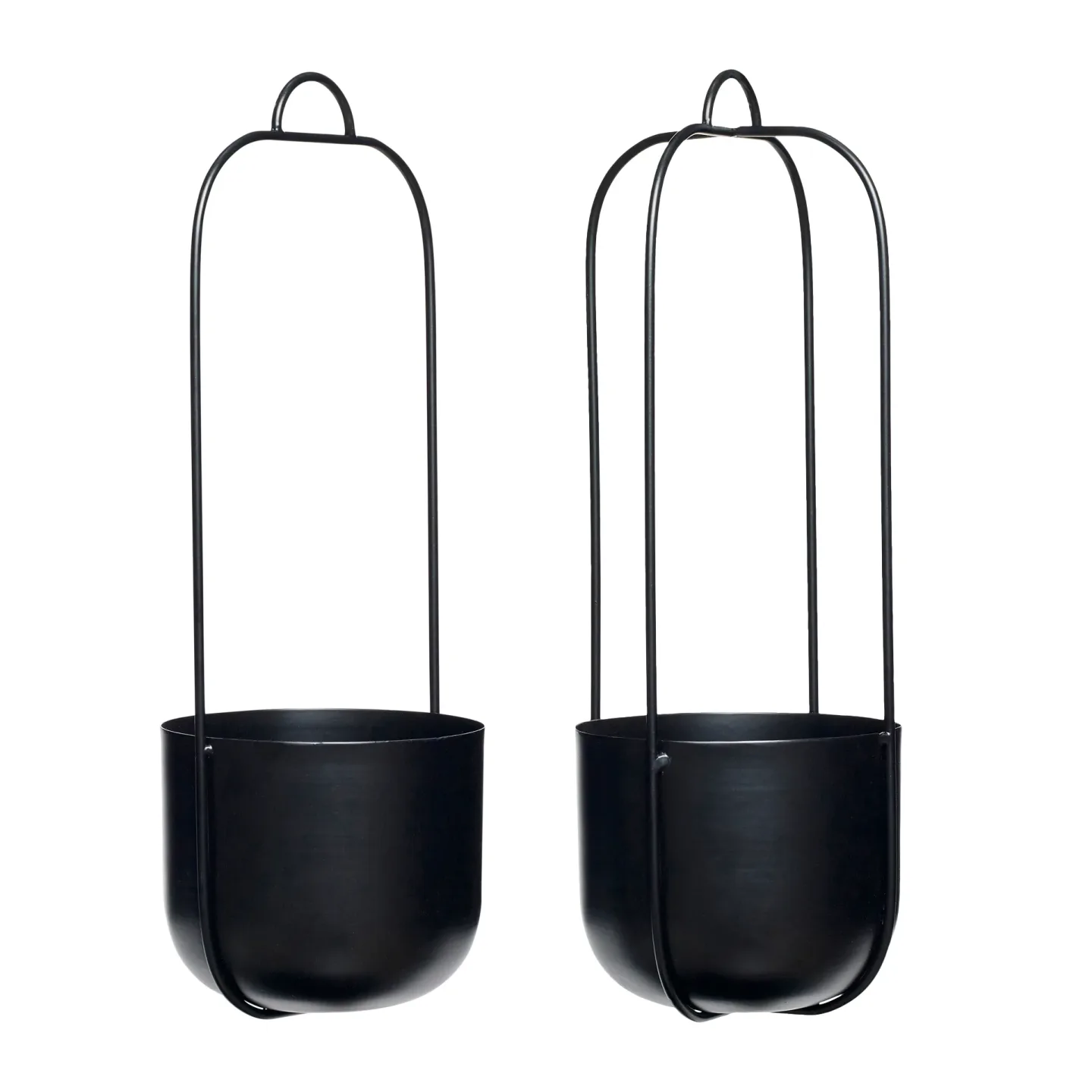 Hübsch Hängender Blumentopf 2er-Pack Schwarz