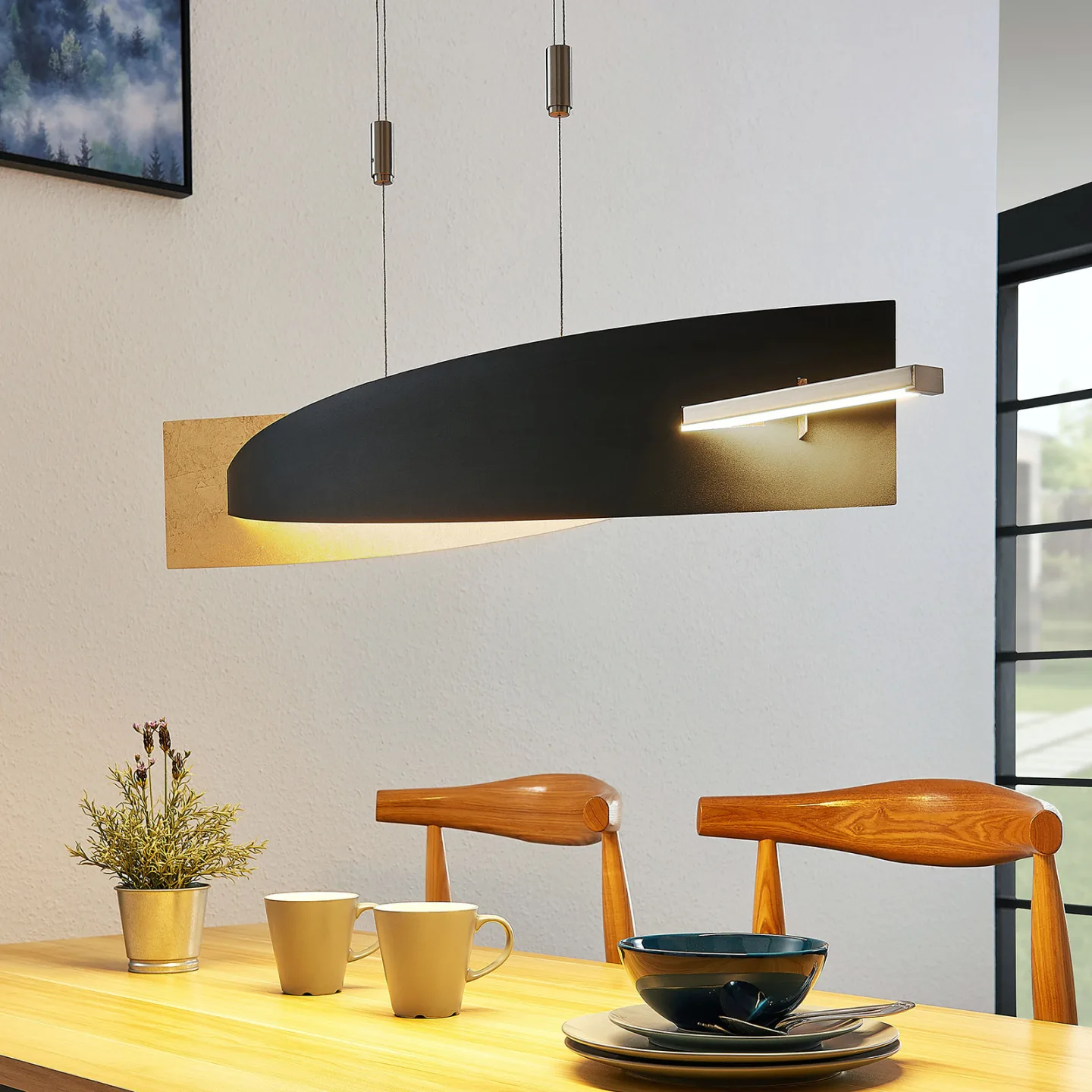 Marija Pendel L100 Black/Gold - Lucande - Stue - Moderne - Metal - Med én lyskilde