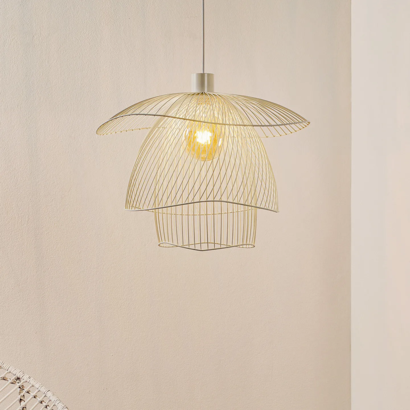 Papillon Pendelleuchte S White - Forestier Papillon S - Wohnzimmer - Design - Metall - Einflammig