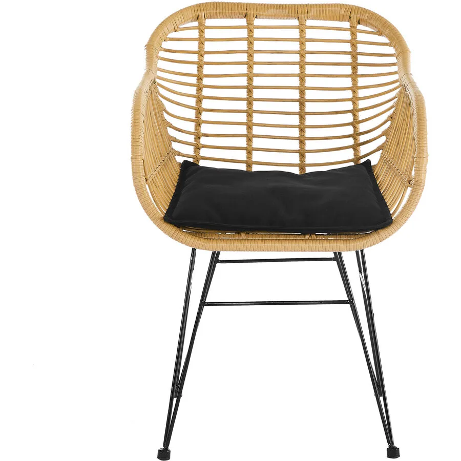 Sessel 2er-Set Veit natur/schwarz Kunstrattan T 59 cm