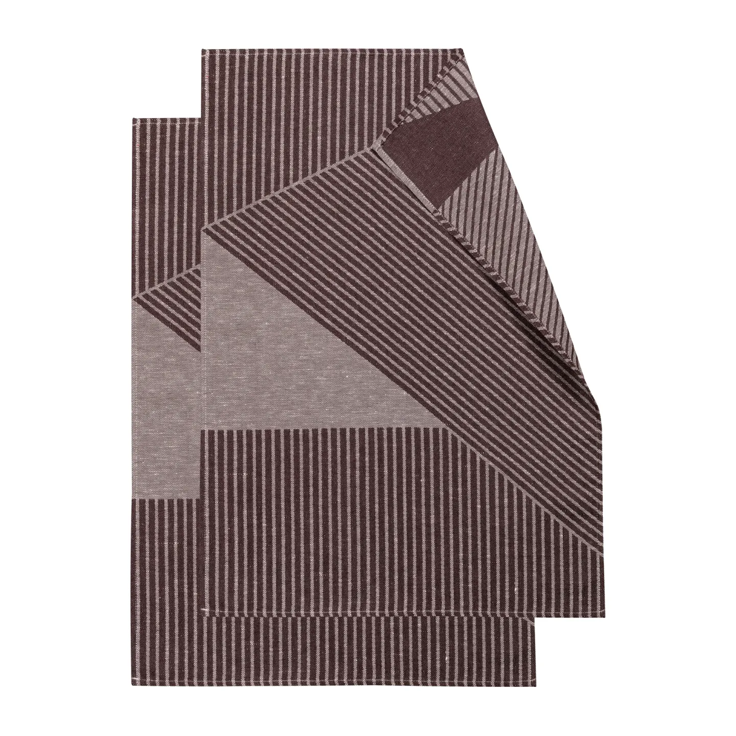 NJRD Stripes Geschirrtuch 47 x 70cm 2er Pack Braun-weiß