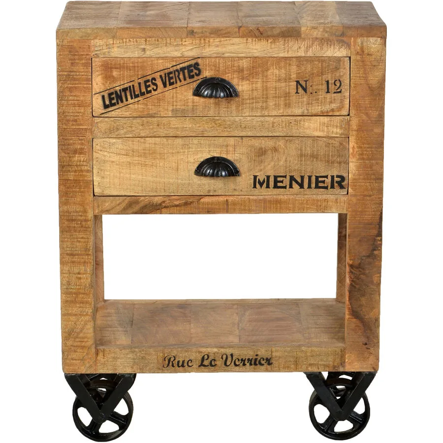 Beistelltisch Rusc natur Holz B 60 H 80 cm