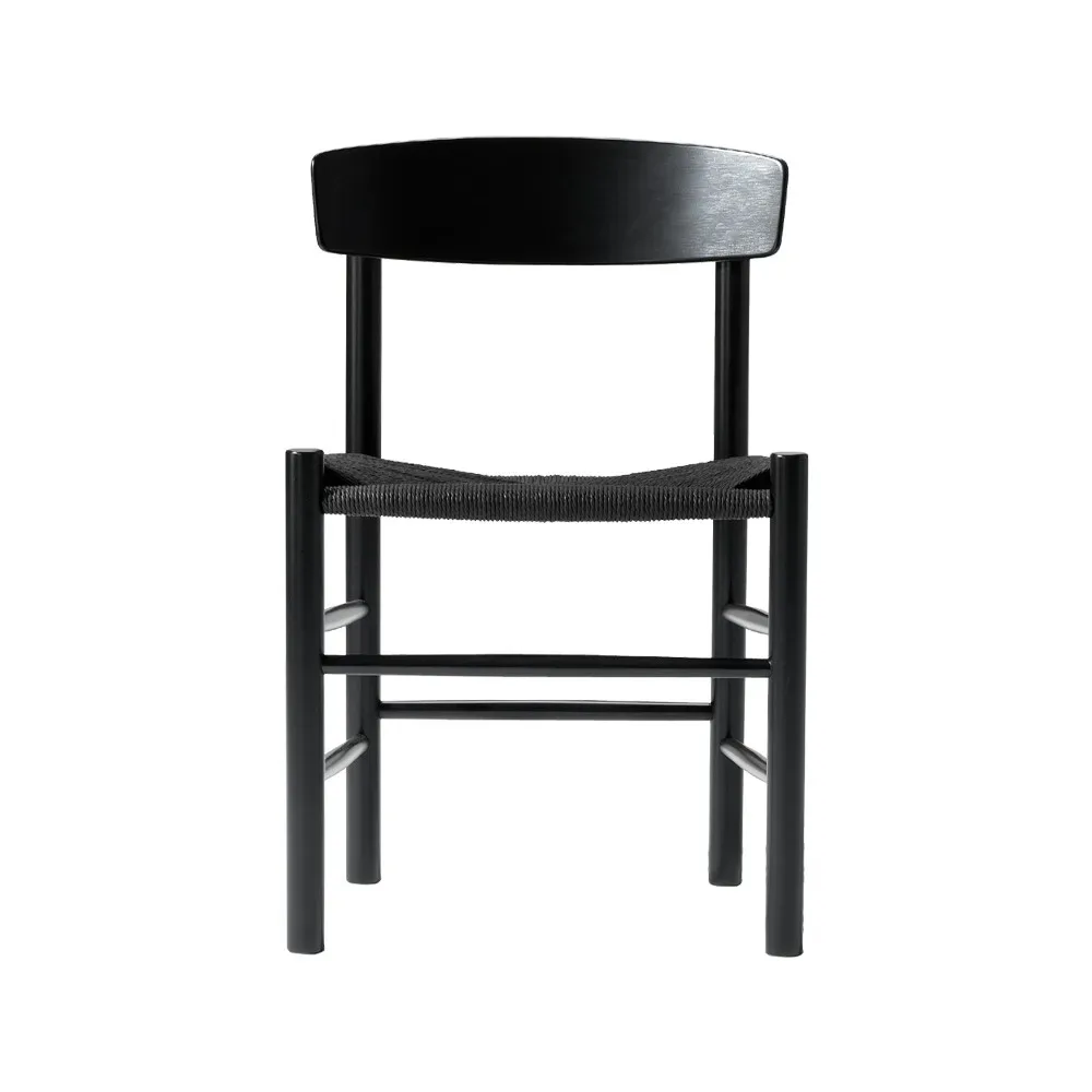 Fredericia Furniture J39 Stuhl Schwarz lackierte Eiche-geflechtet Schwarz
