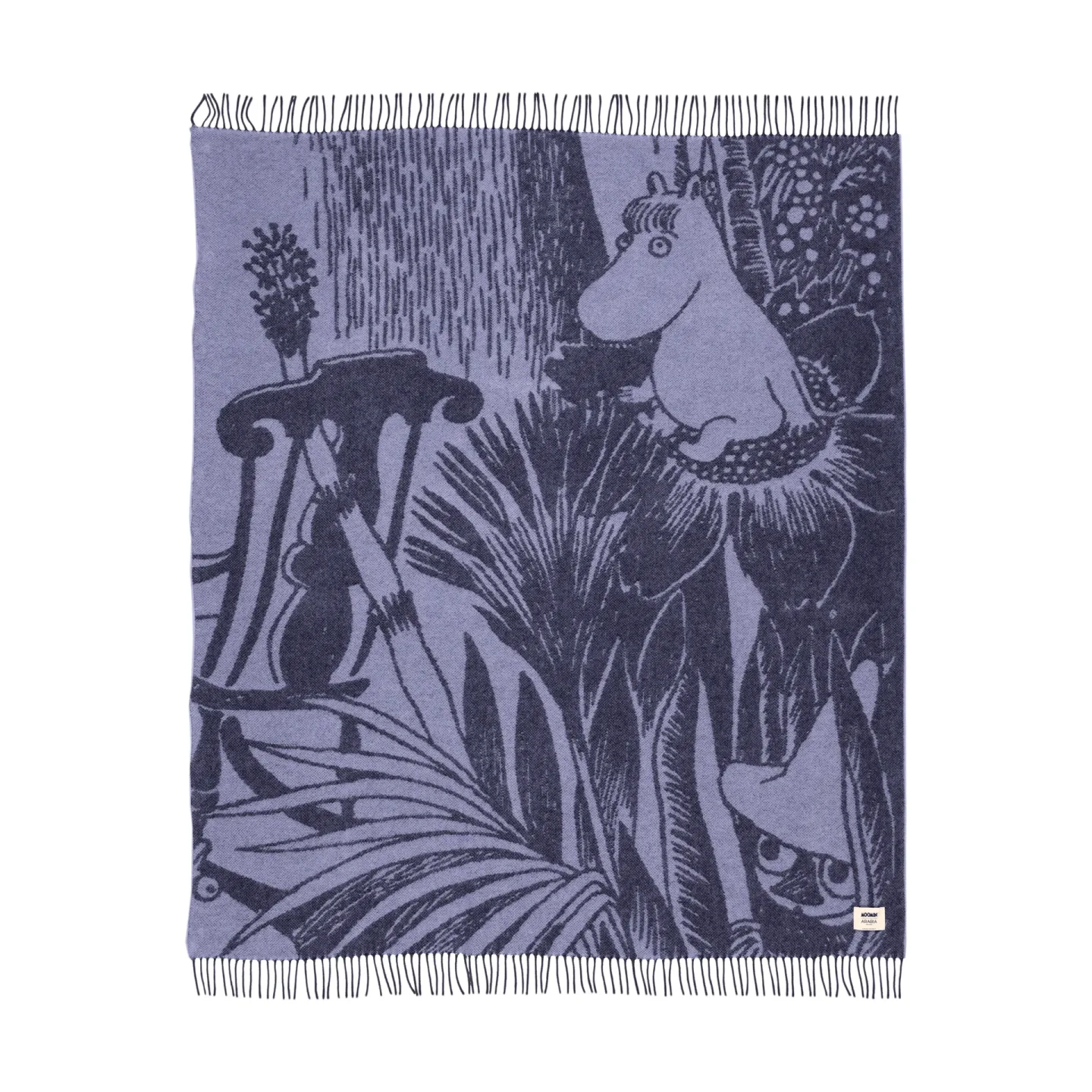 Moomin Arabia Mystikens skog Mumin Wolldecke Blau, 130x170 cm