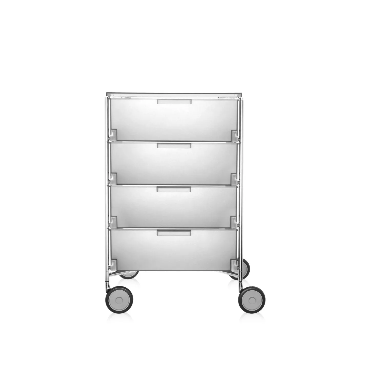Kartell - Mobil 4 Drawers with Wheels Ice - Hurtsar - Atonio Citterio,Oliver Löw - Vit - Metall/Plast