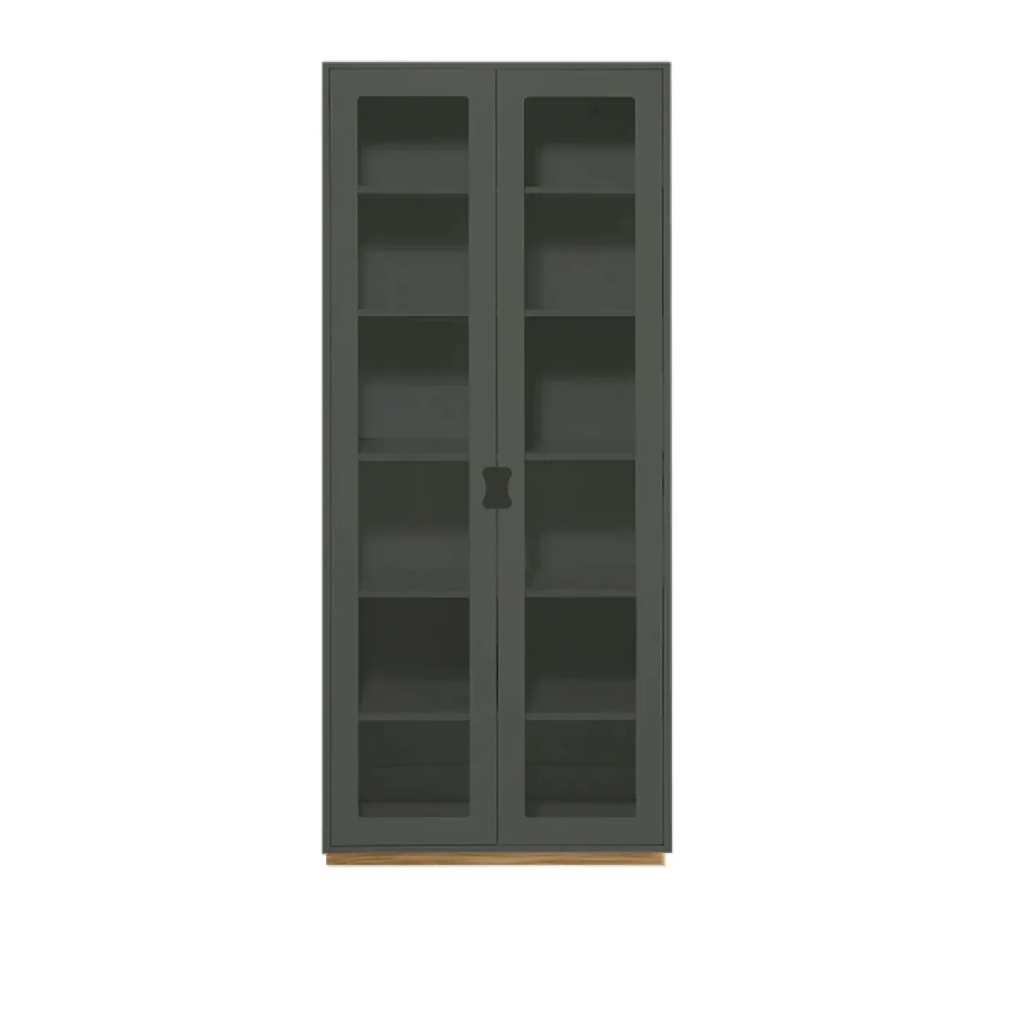 Asplund - Snow Cabinet F D30 Glass Doors - Green Khaki, Ek Sockel - Skåp och vitrinskåp - Thomas Sandell & Jonas Bohlin - Grön - Trä