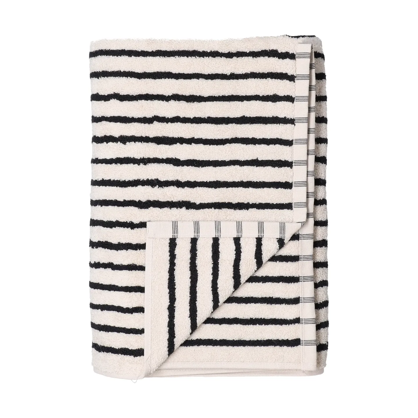 Scandi Living Drift Badetuch 100x150 cm Weiß-Schwarz