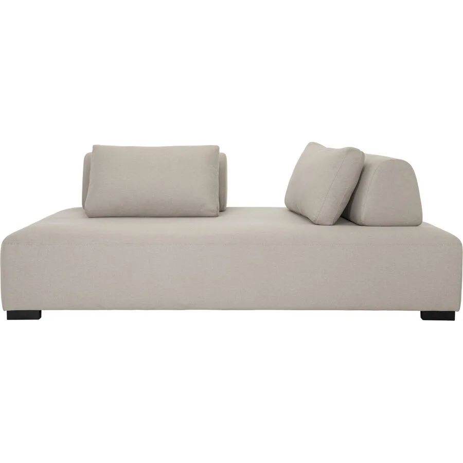 Bettsofa Valerio Beige Stoff 220 cm 110 cm Verstellbare Lehne/Verstellbare Stütze