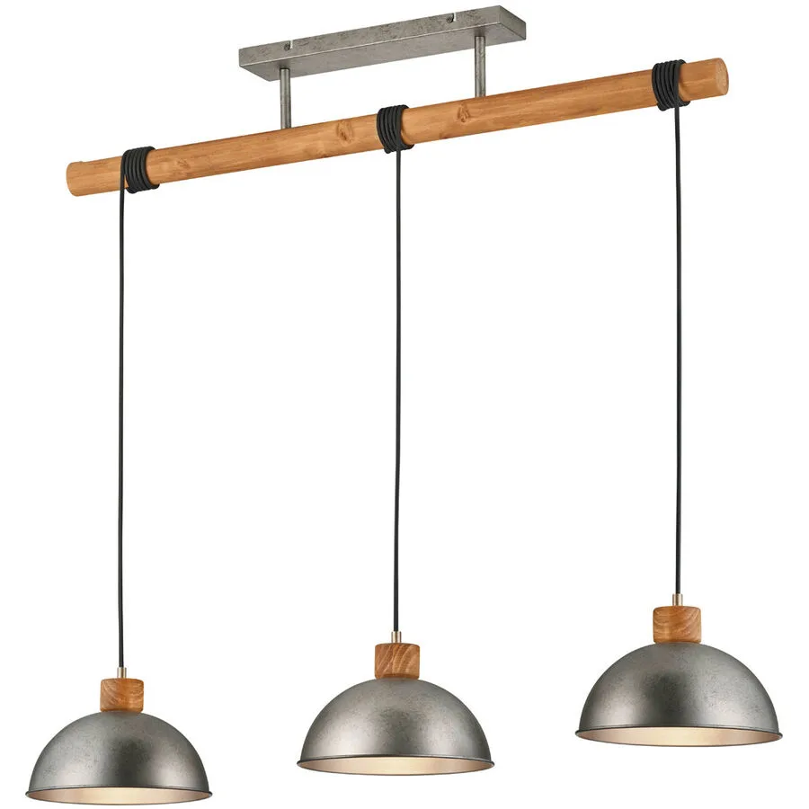Pendellampe Sair Grau Metall 107.5 cm 215 cm - Farbe: Nickel