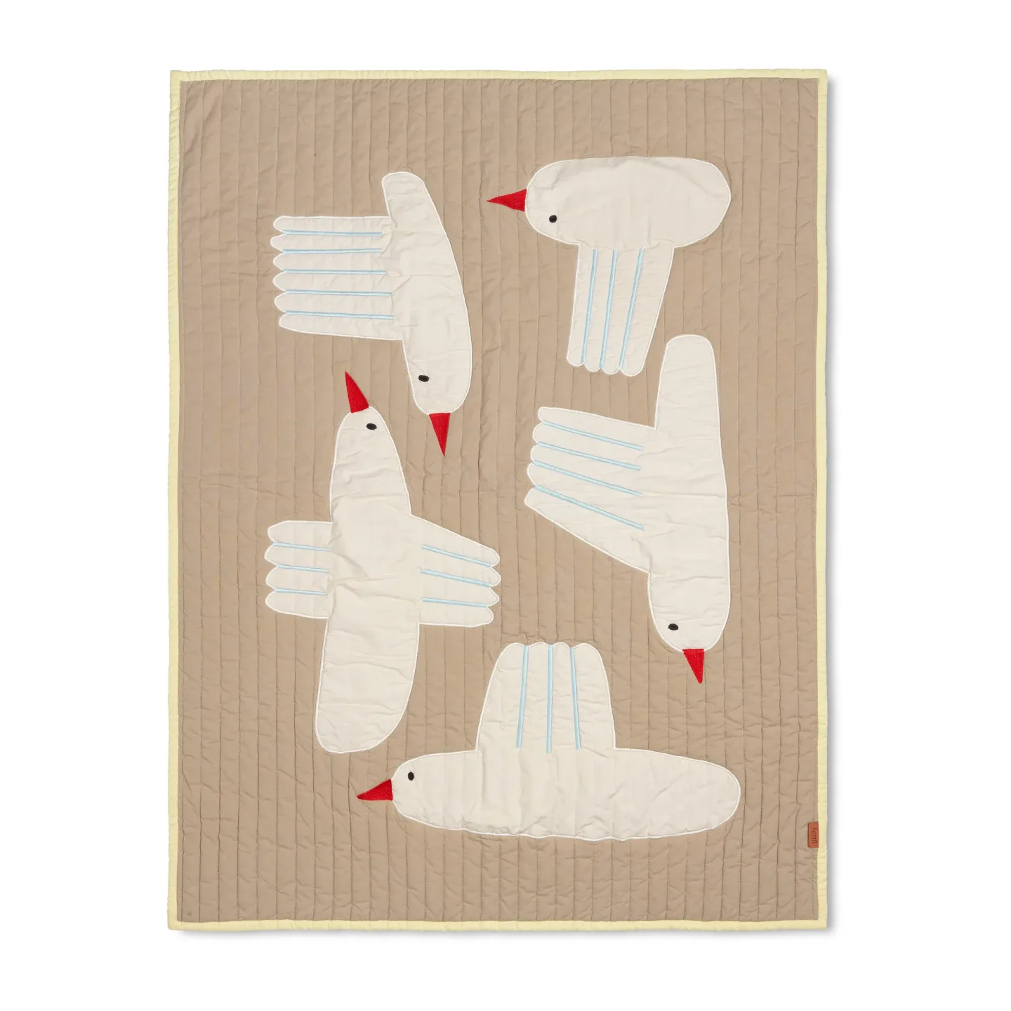 Ferm Living Bird quiltad filt Beige